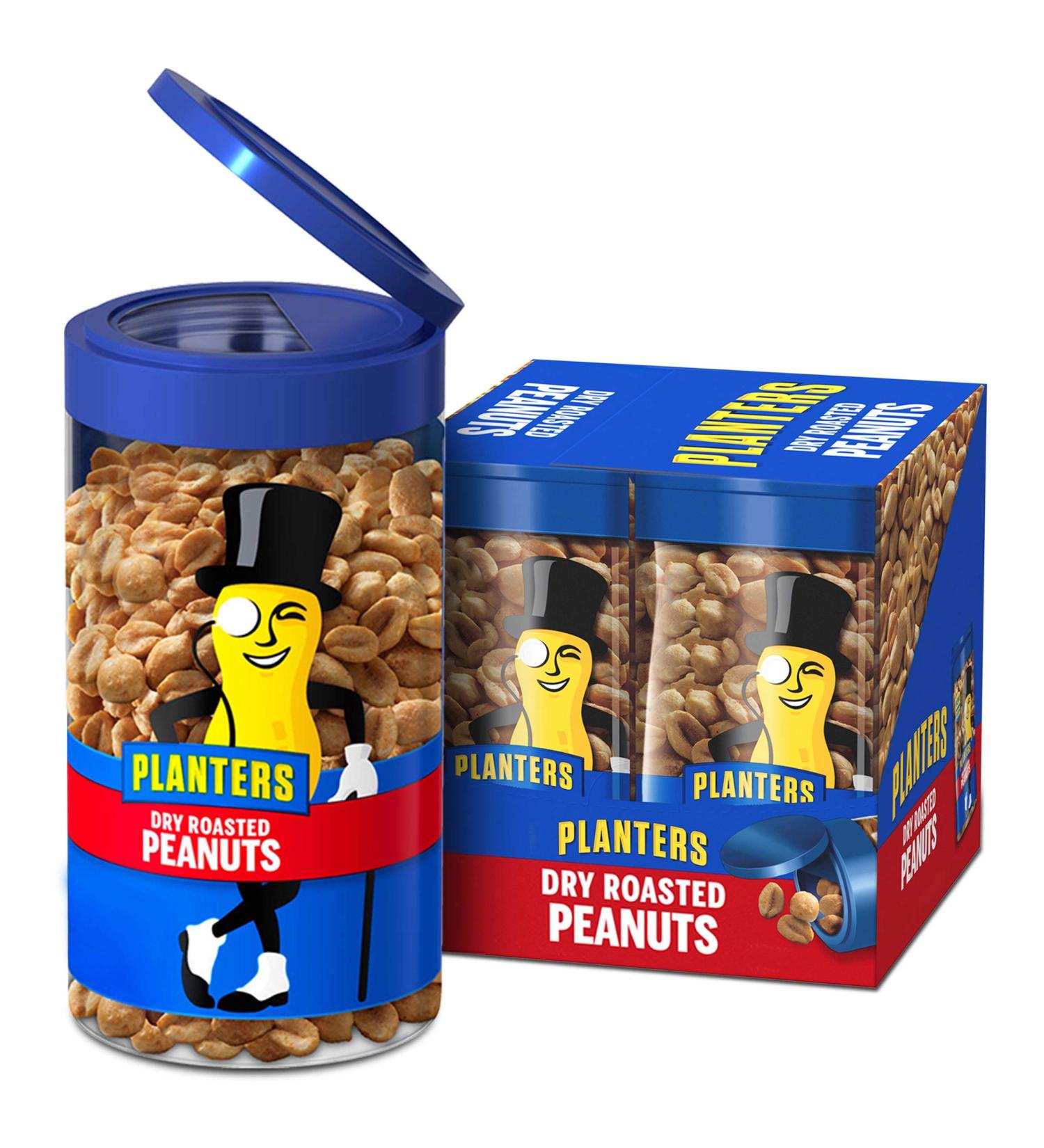 Planters Pop & Pour Dry Roasted Peanuts - 4 Pack of 7 oz. Jars - Buy Online on GoSupps.com