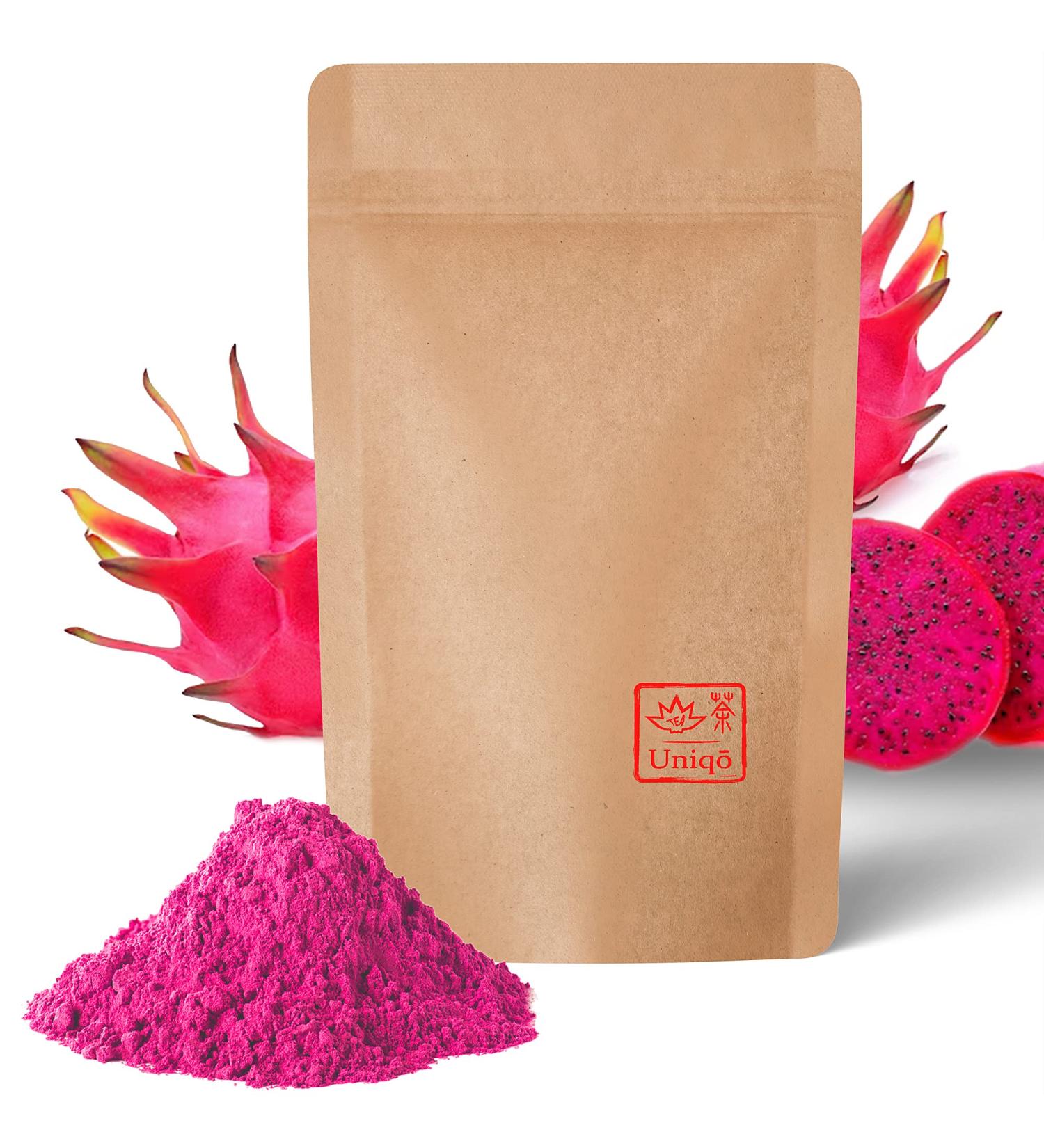 Buy Uniqo Pink Matcha Dragon Fruit Powder (Pitaya) 200g Refill Bag | Premium Organic Tea for International Shipping - Buy Online on GoSupps.com