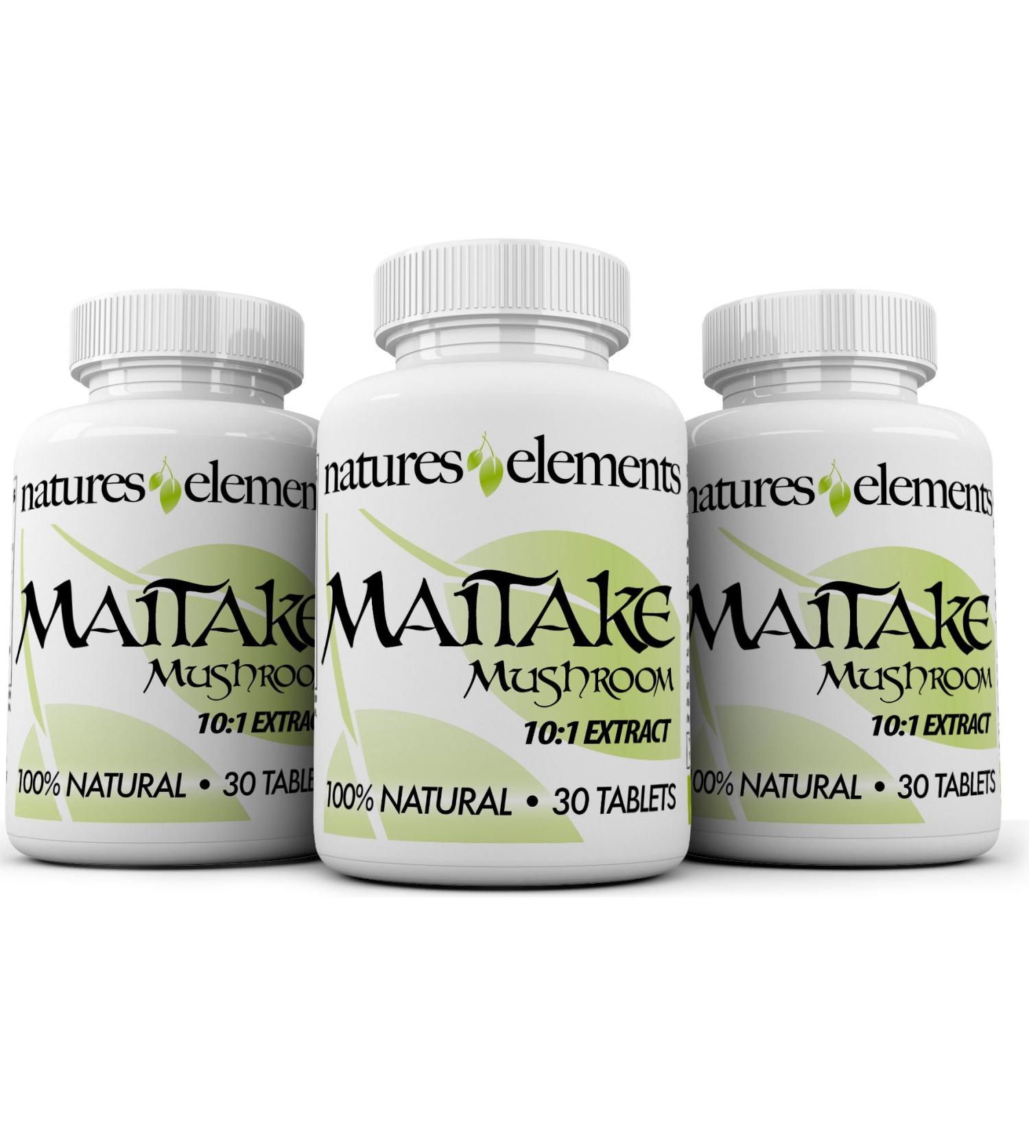 Maitake Mushroom Pack of 3 10:1 Extract 500mg Tablets Standardized 30% Polysaccharides 1 Month Supply Each 100% Natural Vegetarian Safe 30 Count (Pack of 3) - Buy Online on GoSupps.com