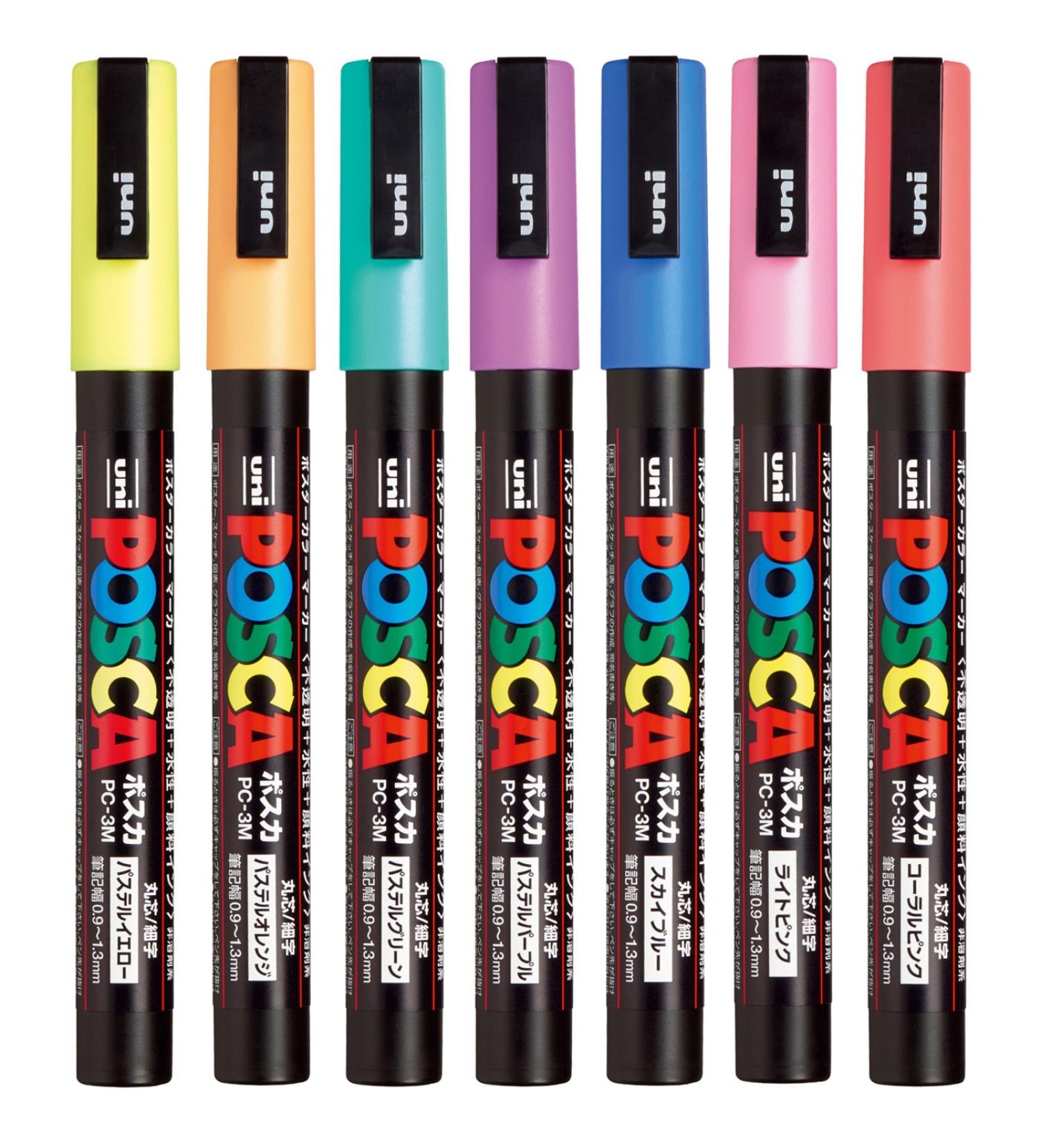 Uni Posca PC-3M 7C Paint Marker Pen Set - Fine Point, Natural Colors (Set of 7) - Original Version - Buy Online on GoSupps.com