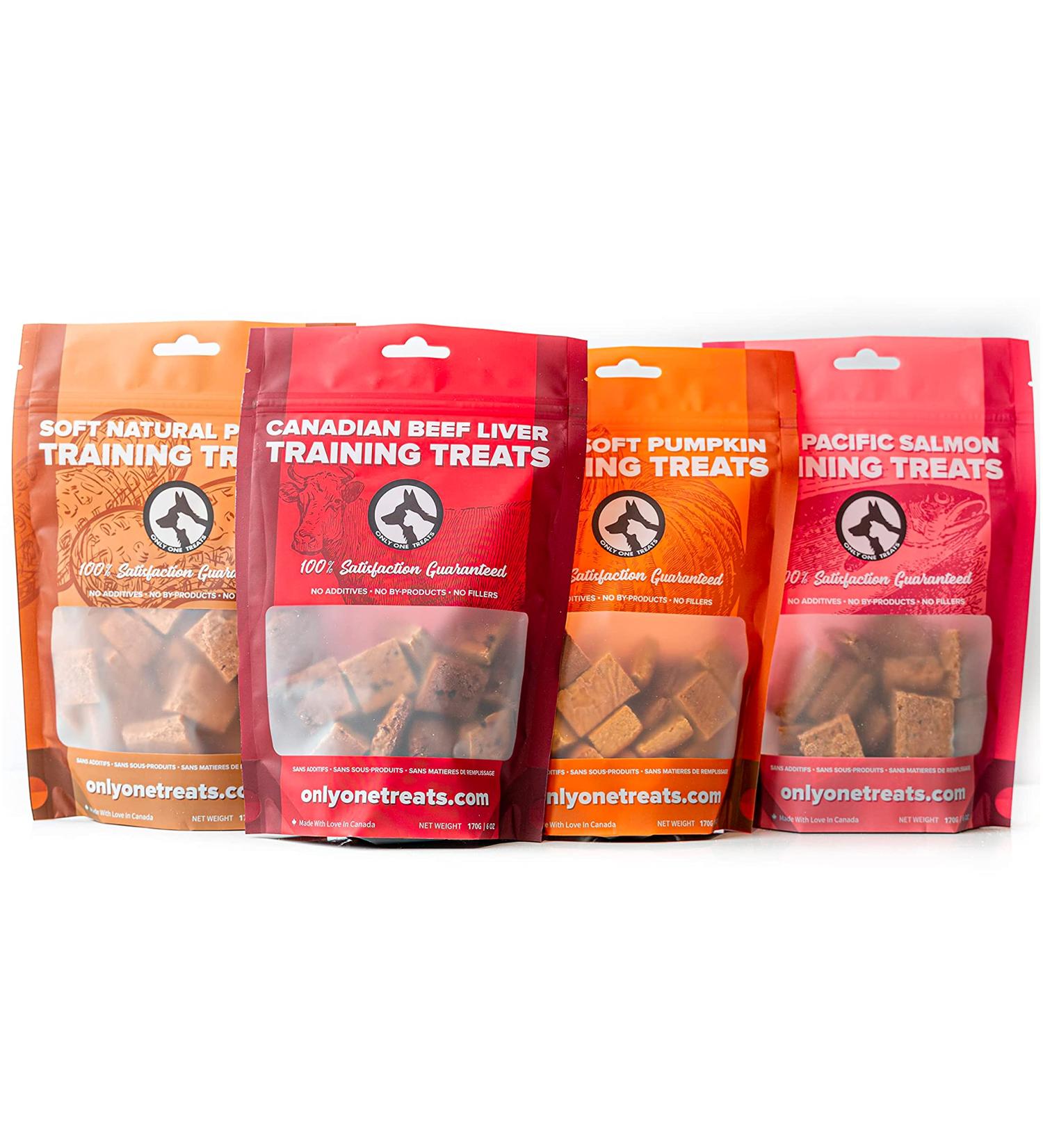 Only One Treats Mixed Flavours Training Treats. Soft Pumpkin Beef Liver Soft Natural Peanut and Wild Pacific Salmon for Pets(4 X 170g). Dog Treats 100% Gluten Free Organic with no preservatives. 185 g (Pack of 1) Mixed (Pack of 4) - Buy Online on GoSupps.com