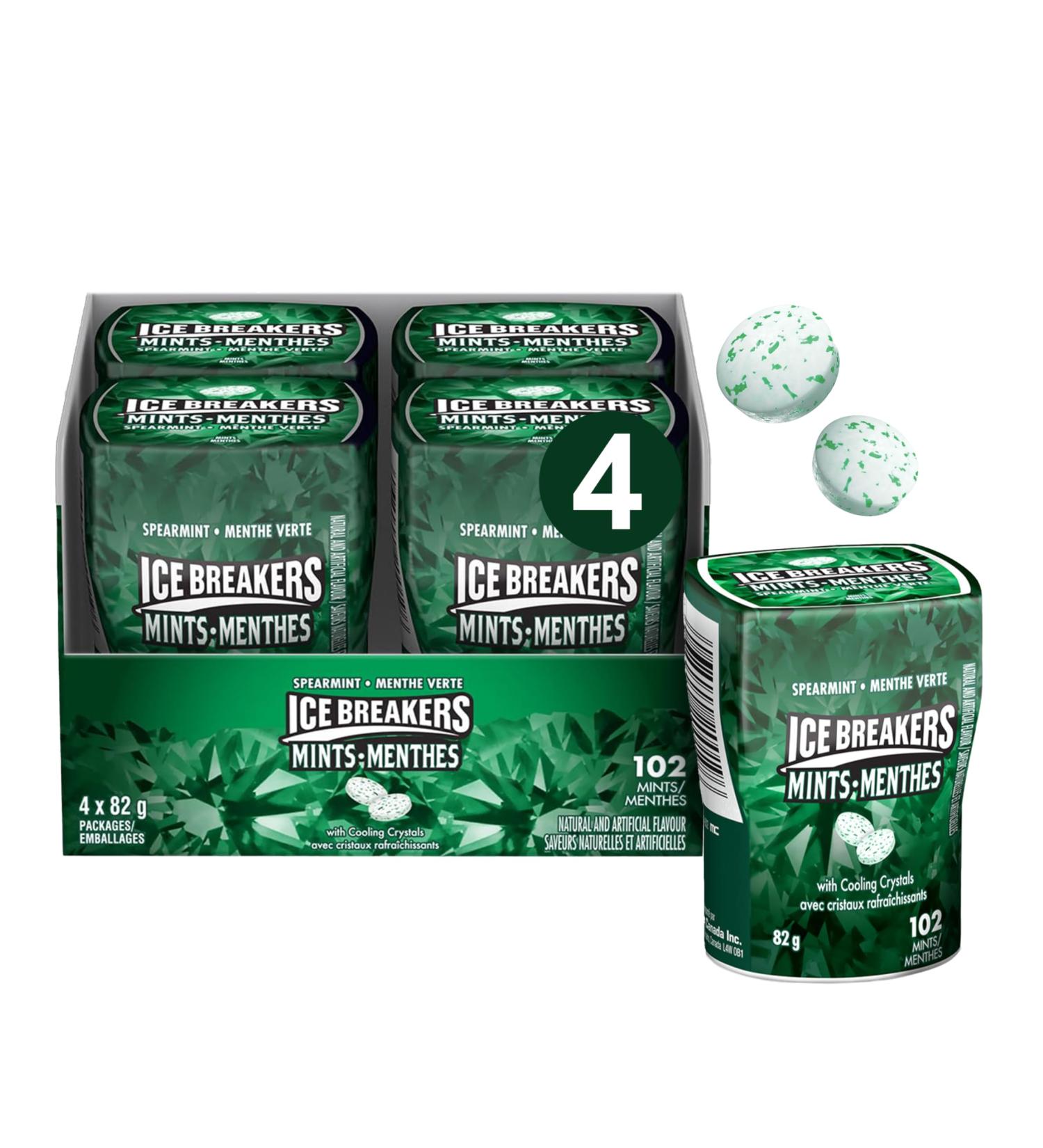 ICE BREAKERS Spearmint Mint Candy Candy Bulk Box 82g (Pack of 4) - Buy Online on GoSupps.com
