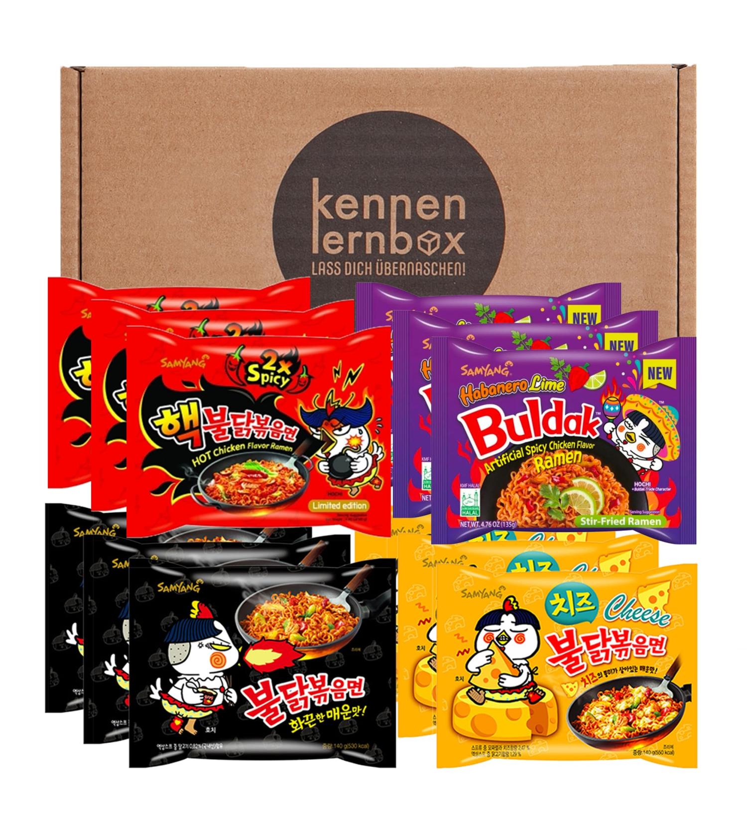 Introductory Buldak Box | Samyang Hot Chicken Ramen 12-Pack | Korean Ramen Variety 140g - Buy Online on GoSupps.com