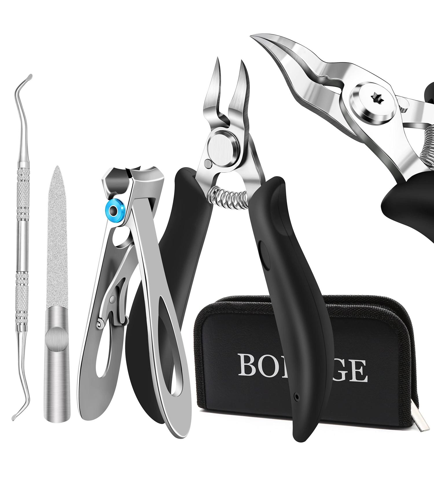 BOKUGE Toe Nail Clippers - Professional Long Handle Clipper for Thick Nails, Steel Ingrown Toenail Tool for Men, Women, and Elderly - Black - Buy Online on GoSupps.com