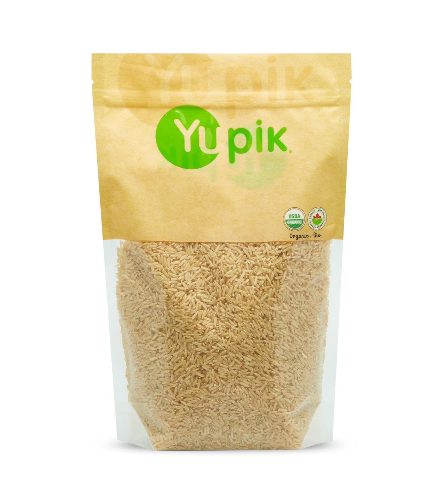 Yupik Organic Brown Jasmine Rice Long Grains 1 kg 6 Count Gluten-Free Non-GMO Vegan Kosher Whole Grains Wheat-Free Salt-Free Source of Fiber Ideal for Recipes Side Dishes Salads & More 1 kg (Pack of 1) - Buy Online on GoSupps.com