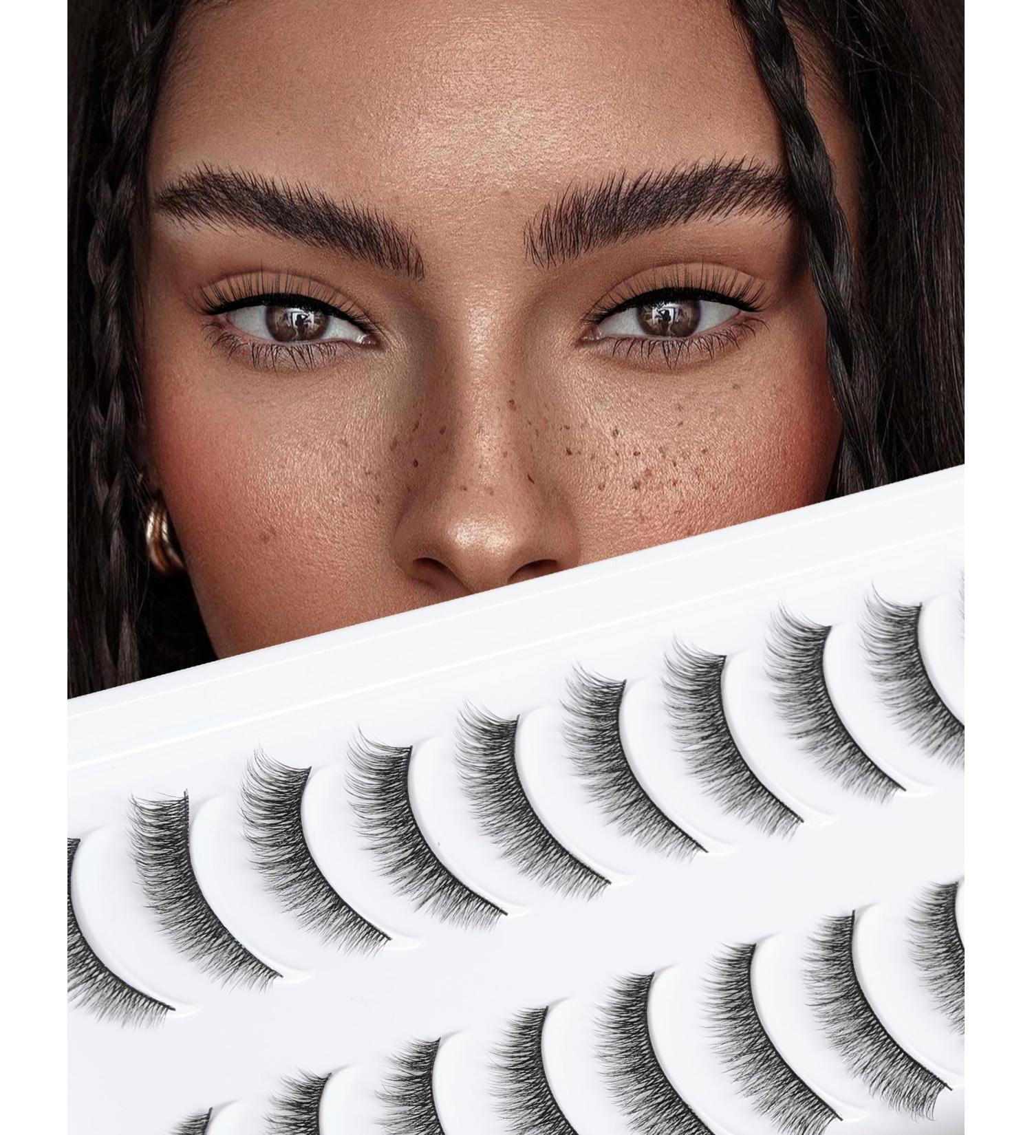 Natural Look Wispy False Eyelashes - Short Cat Eye Fluffy C Curl 10 Pairs by Jiocolor D5 - International Shipping Available - Buy Online on GoSupps.com
