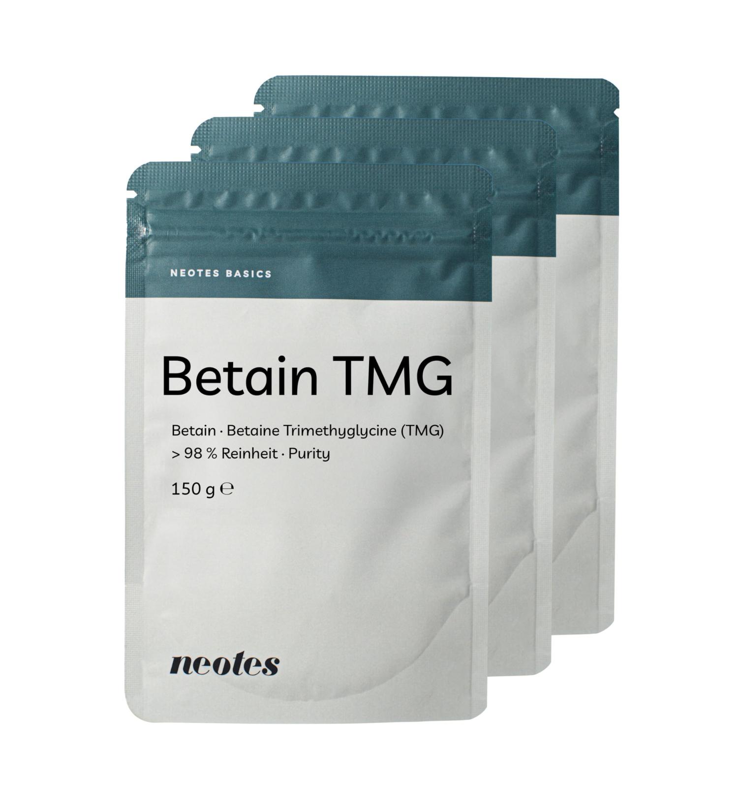 Buy Betain TMG Powder - 3x150g - Premium 98% Pure Dietary Supplement - No Additives - 2400mg Per Serving - Laboratory Tested - Buy Online on GoSupps.com