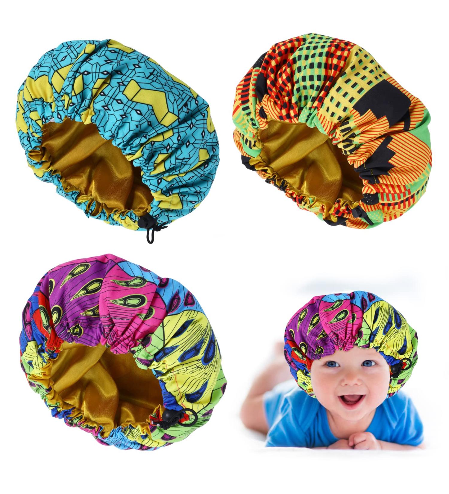 Prasacco Kids Satin Bonnet Set - Soft Silk Night Hats for Natural Hair, Girls Boys, Teens, Toddlers & Babies - Buy Online on GoSupps.com