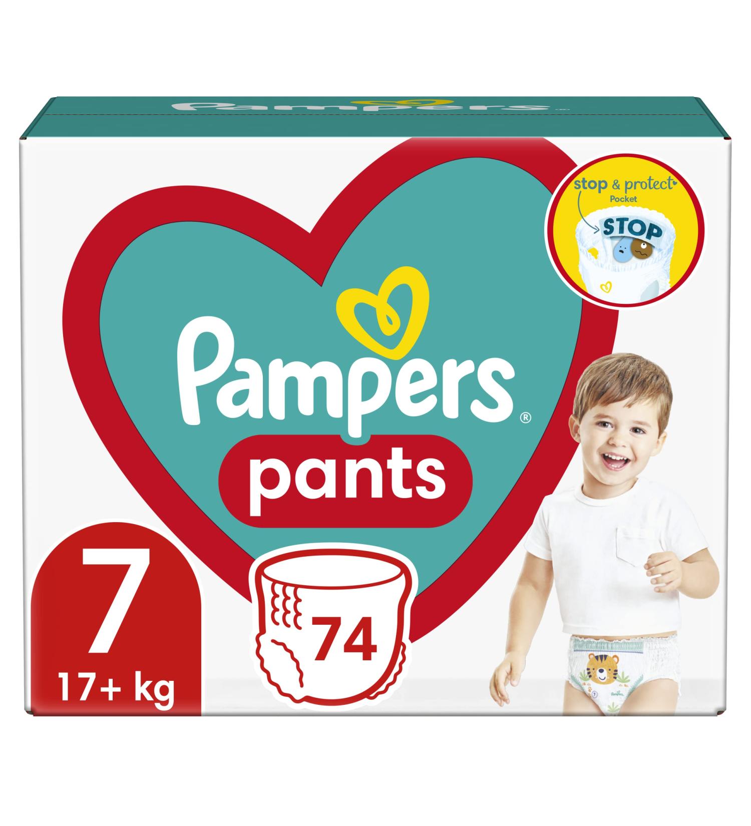 Pampers Pants Size 7 (74 pcs) - Old Version for Boys & Girls | Best International Shipping - Buy Online on GoSupps.com