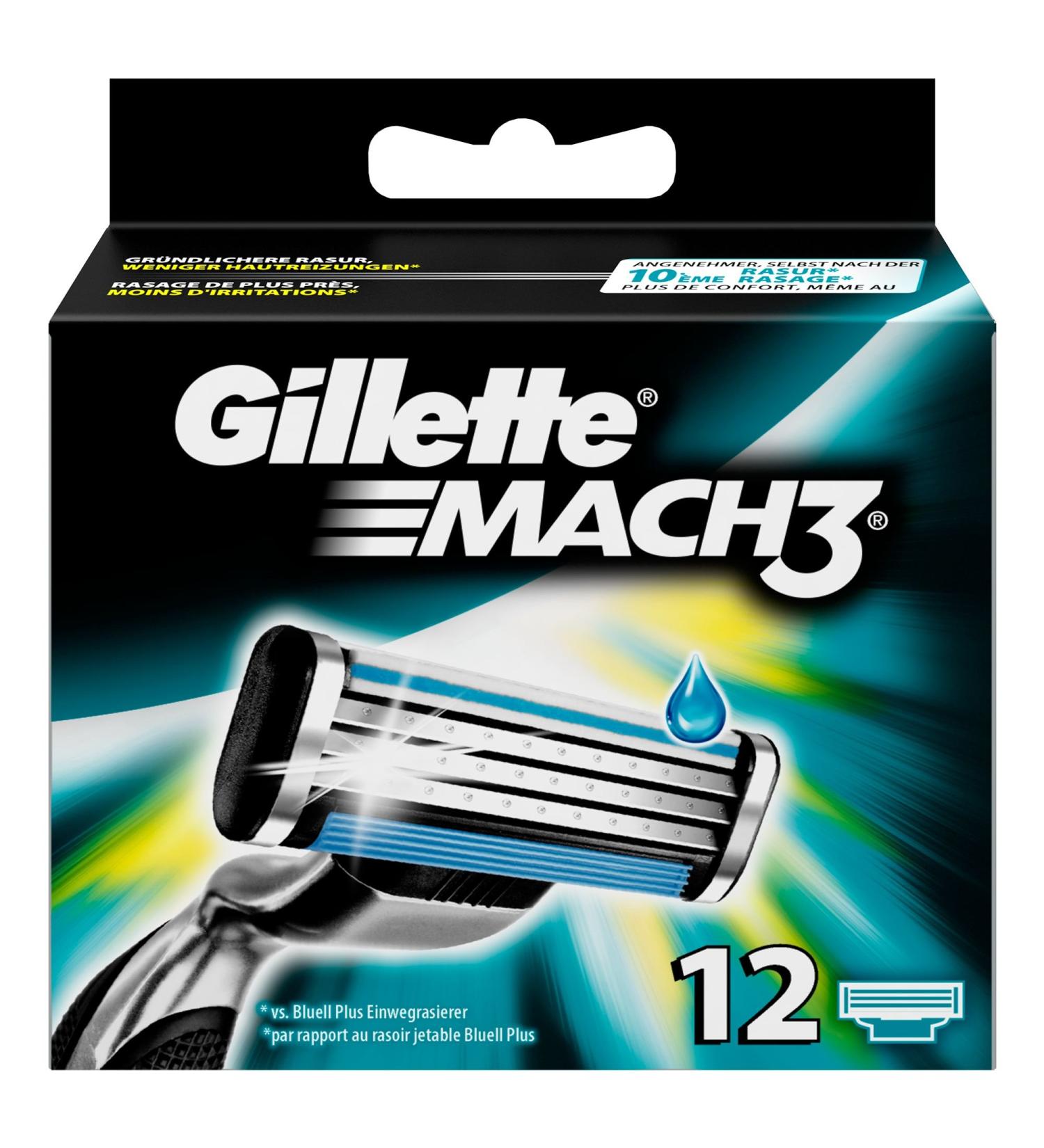 Buy Discontinued Gillette Mach3 Razor Blades - 12 Pieces | International Shipping Available - Buy Online on GoSupps.com