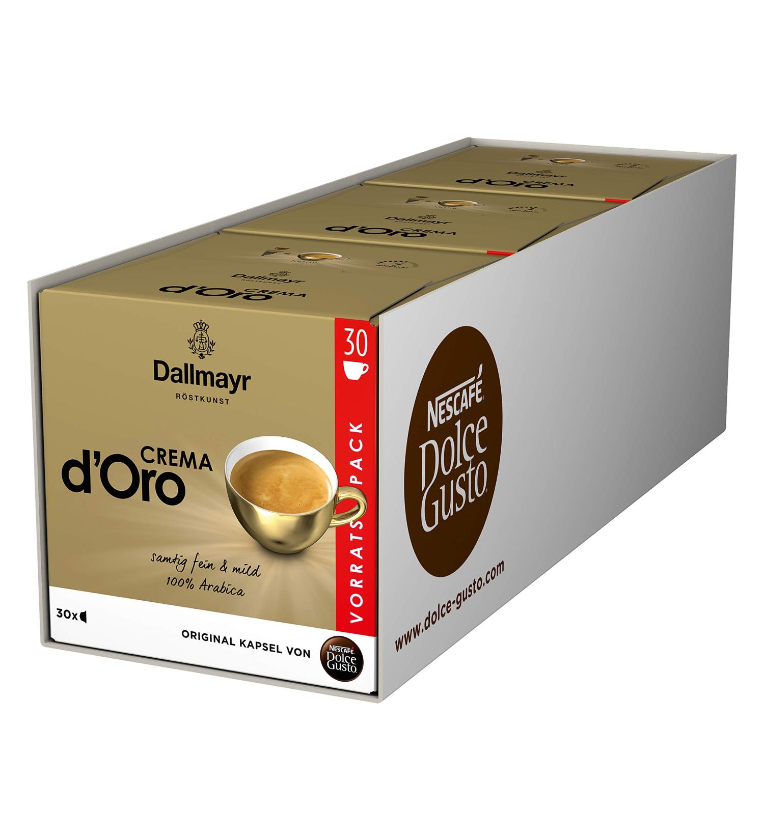 Nescaf Dolce Gusto Dallmayr Crema D'Oro XXL Supply Box of 90 Arabica Coffee Capsules | Rich Aroma & Fine Crema | International Shipping Available - Buy Online on GoSupps.com