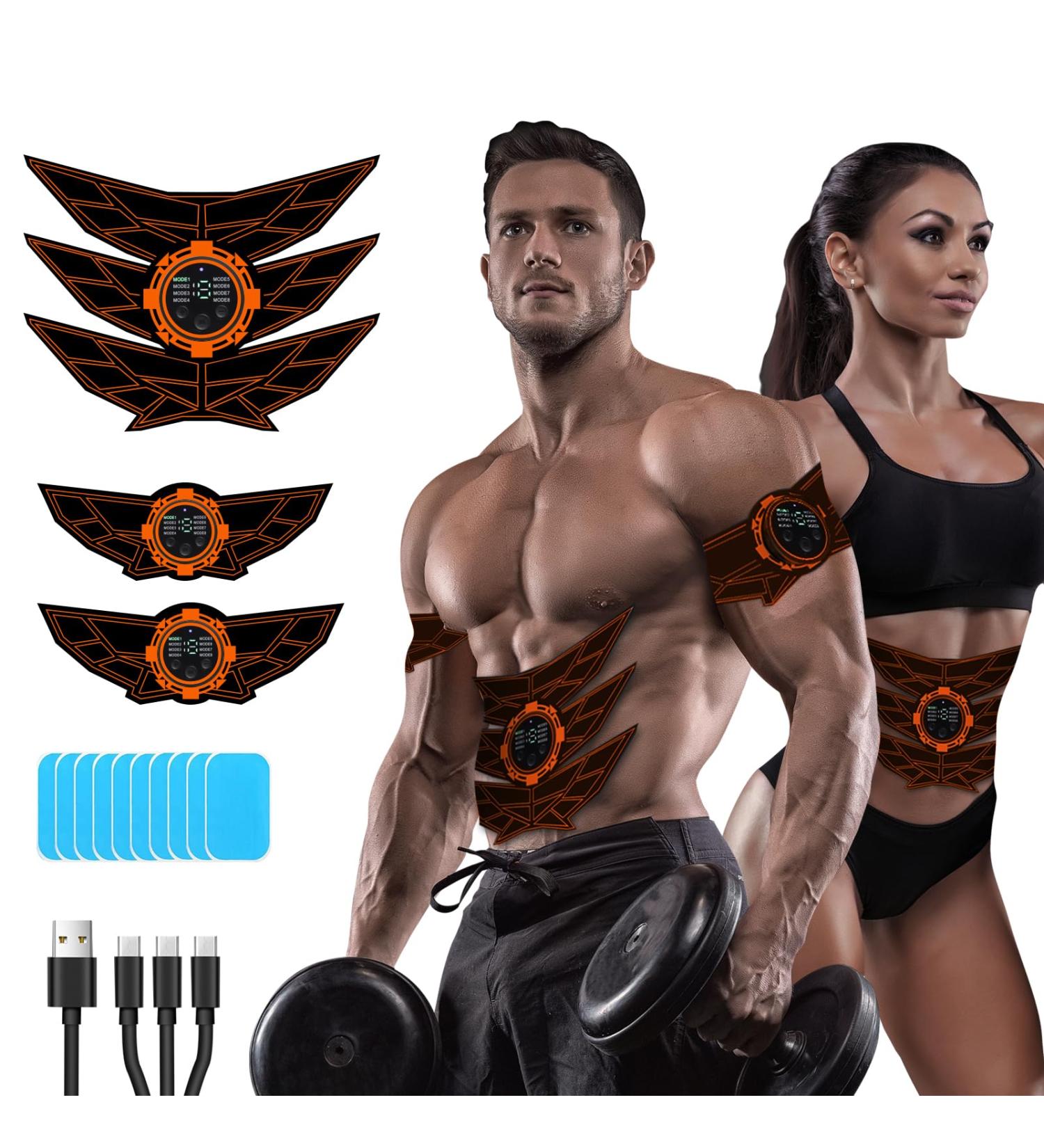 Seveko EMS Abdominal Muscle Trainer - 8 Modes 15 Intensities Full Body Muscle Training with 10 Replacement Hydrogels - Fast & Effective International Shipping - Buy Online on GoSupps.com
