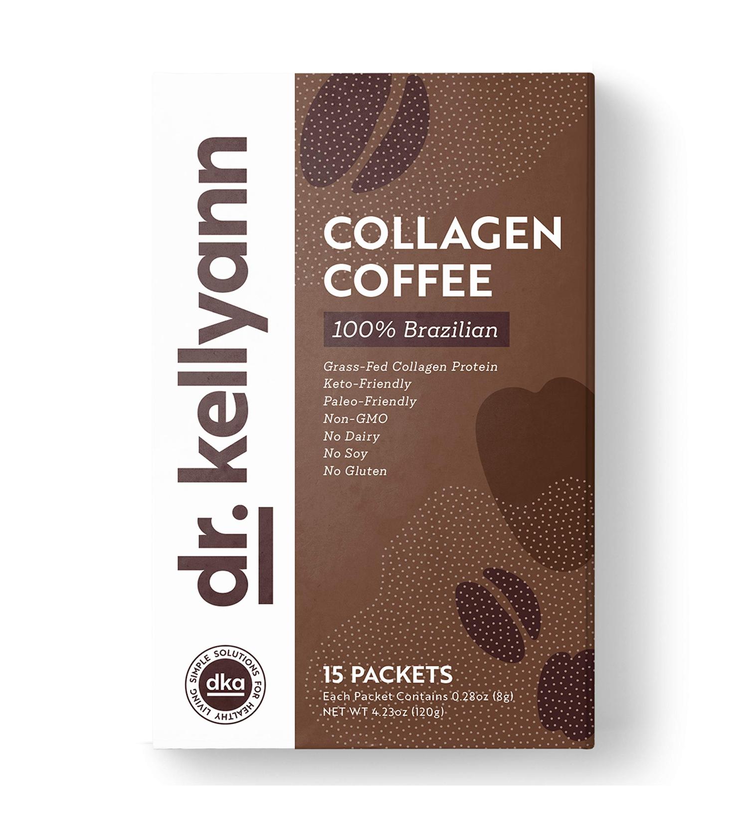 Dr. Kellyann's Grass-Fed Collagen Instant Coffee (15 Packets) - Keto & Paleo Friendly - Sugar, Dairy, Grain-Free - Brazilian Slimming Collagen Coffee - Buy Online on GoSupps.com