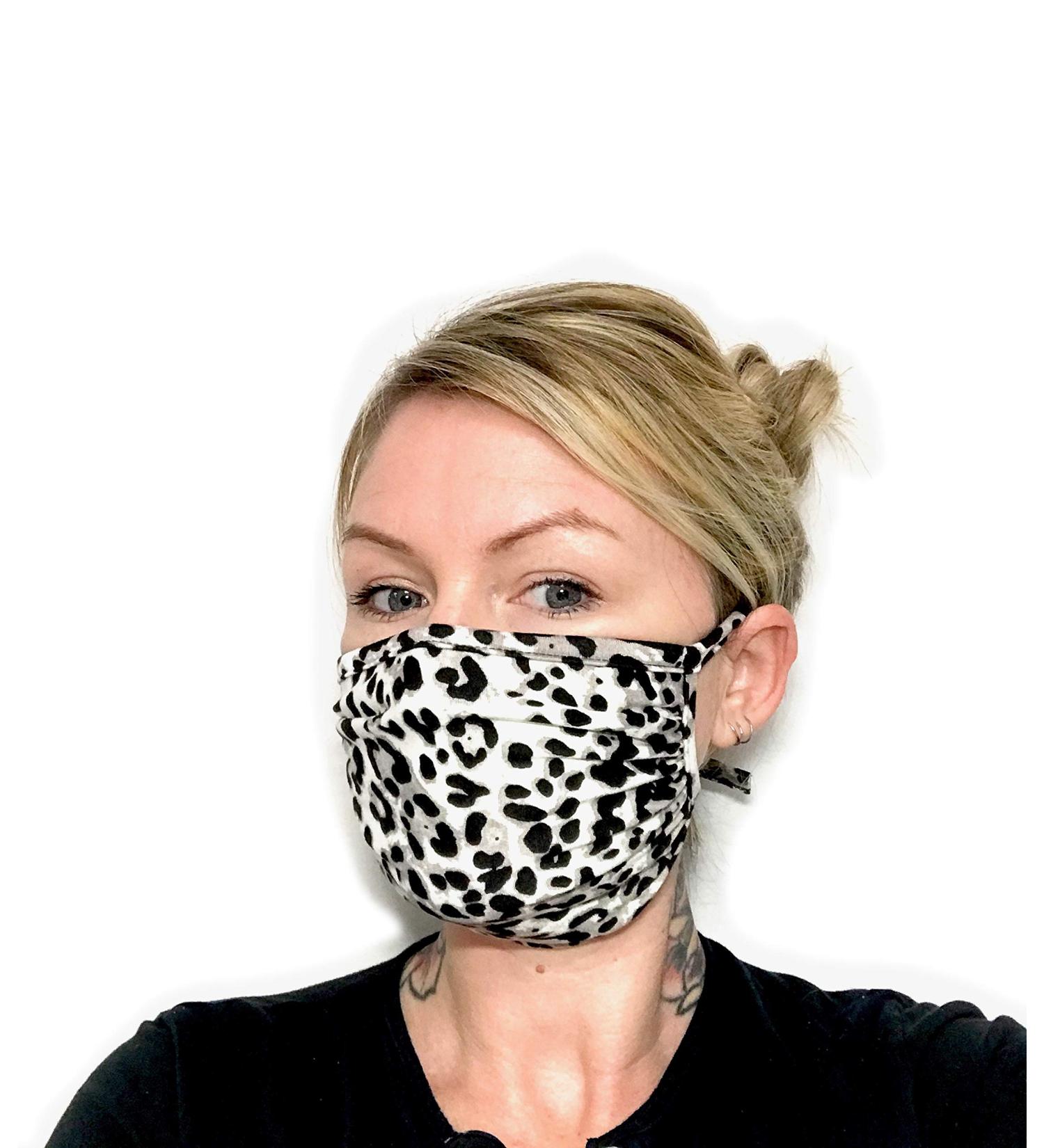 Star Vixen Washable Fashion Face Mask Grey Cheetah One Size (Pack of 1)