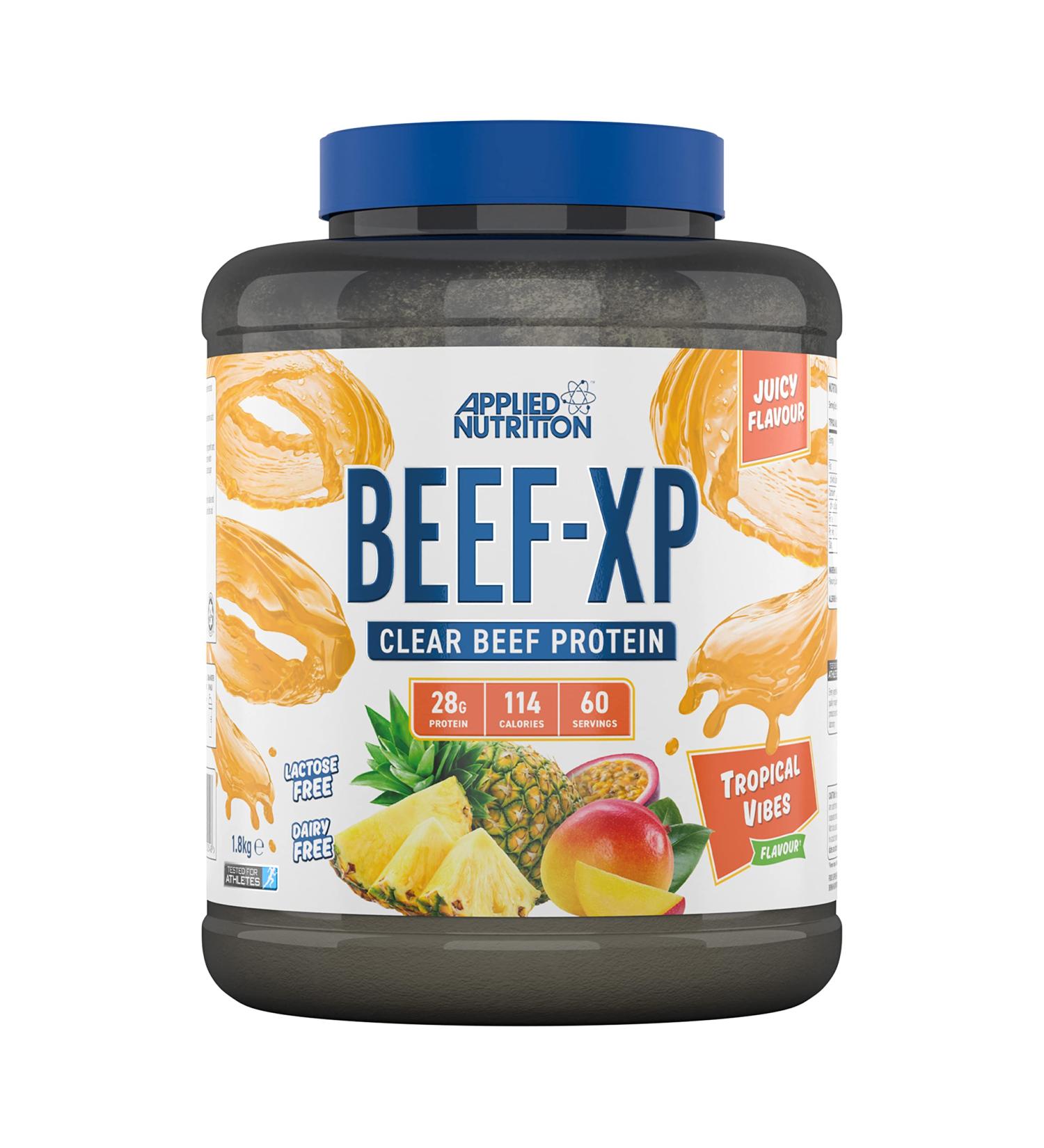 Applied Nutrition Beef XP - Tropical Vibes Hydrolysed Beef Protein Isolate Powder 1.8kg - 60 Servings - Buy Online on GoSupps.com