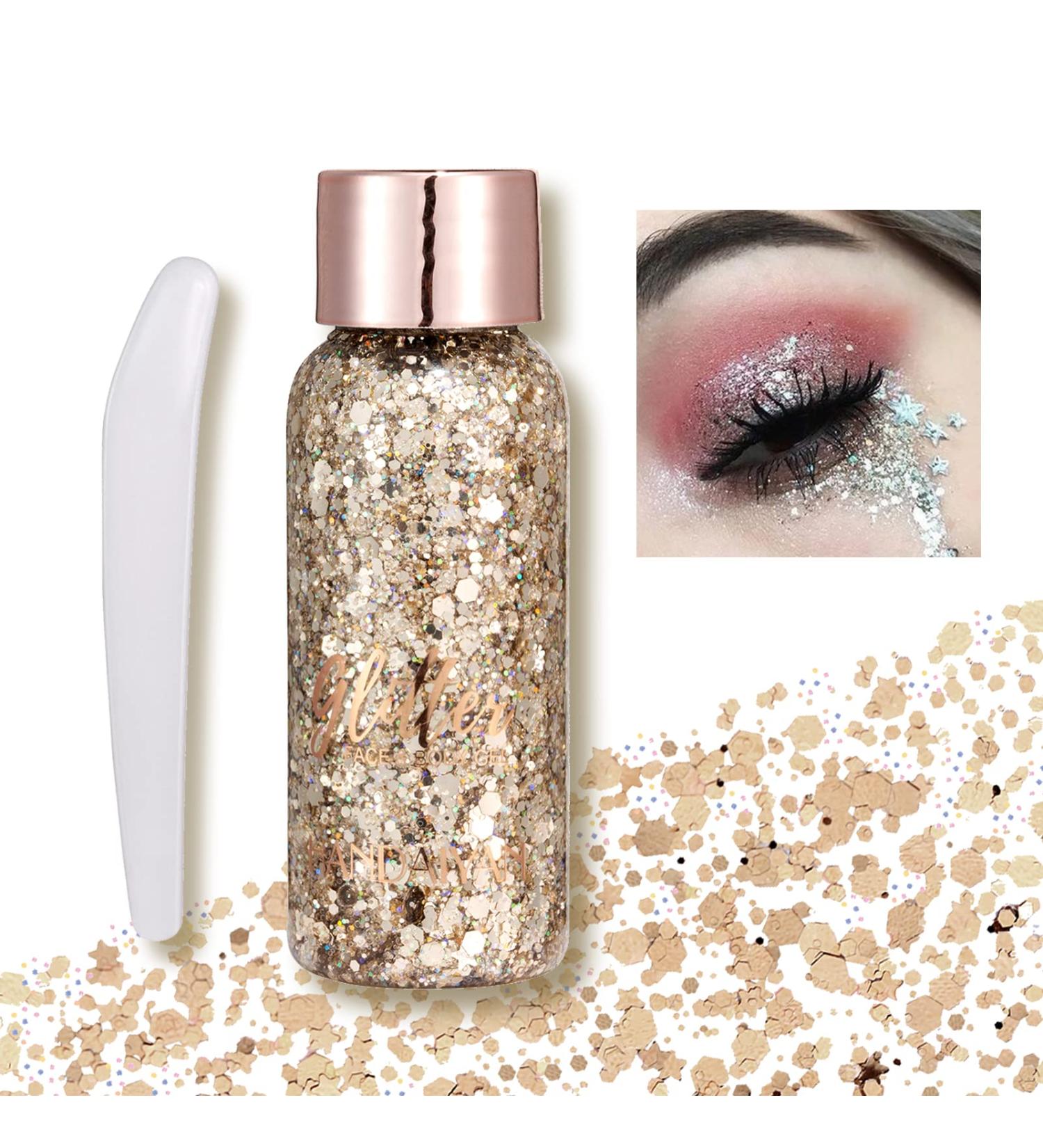 Body Glitter Gel Sequins Glitter Chunky Liquid Eyeshadow Glitter Cosmetic Glitter Face and Body Gel Sparkling Festival Party Lotion Glitter for Face Body Eye Hair Makeup DIY Art (Brown) Chunky Glitter 103 Brown - Buy Online on GoSupps.com