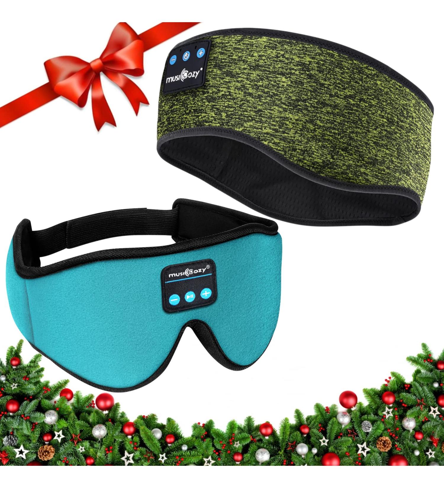 MUSICOZY Bluetooth Sleep Headphones: Wireless Sports Headband with Sleep Mask. IPX6 Waterproof for Side Sleepers. Ideal for Workout, Running, Insomnia, Travel, Yoga, Office. Pack of 2 - Buy Online on GoSupps.com