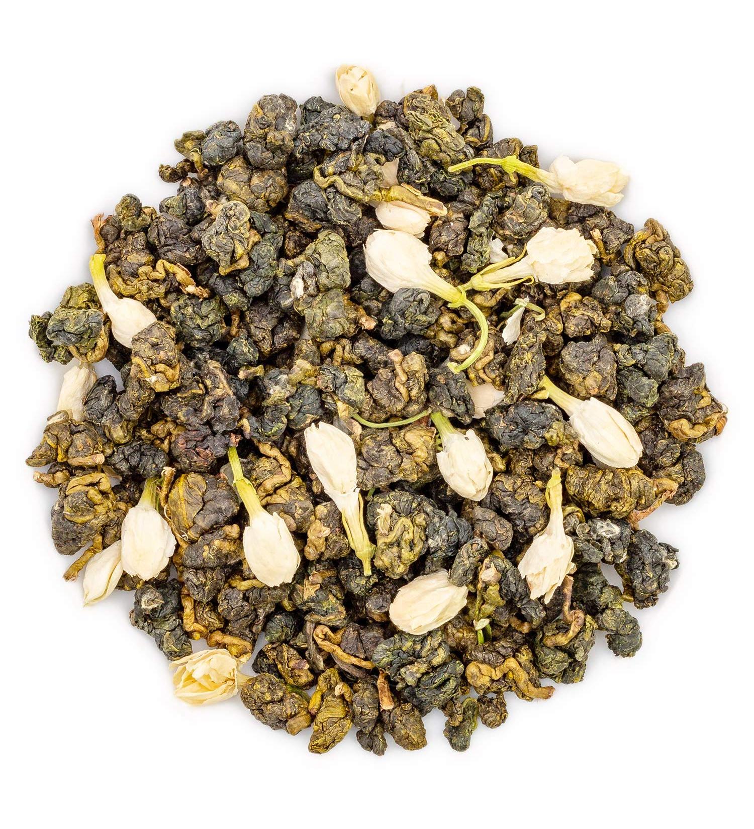 Oriarm 100g / 3.53oz Th Vert au Jasmin Oolong - Taiwan Oolong Th au Jasmin - High Mountain Wulong Green Tea with Jasmine Flowers - Pleasant Aroma Naturally Processed - Buy Online on GoSupps.com