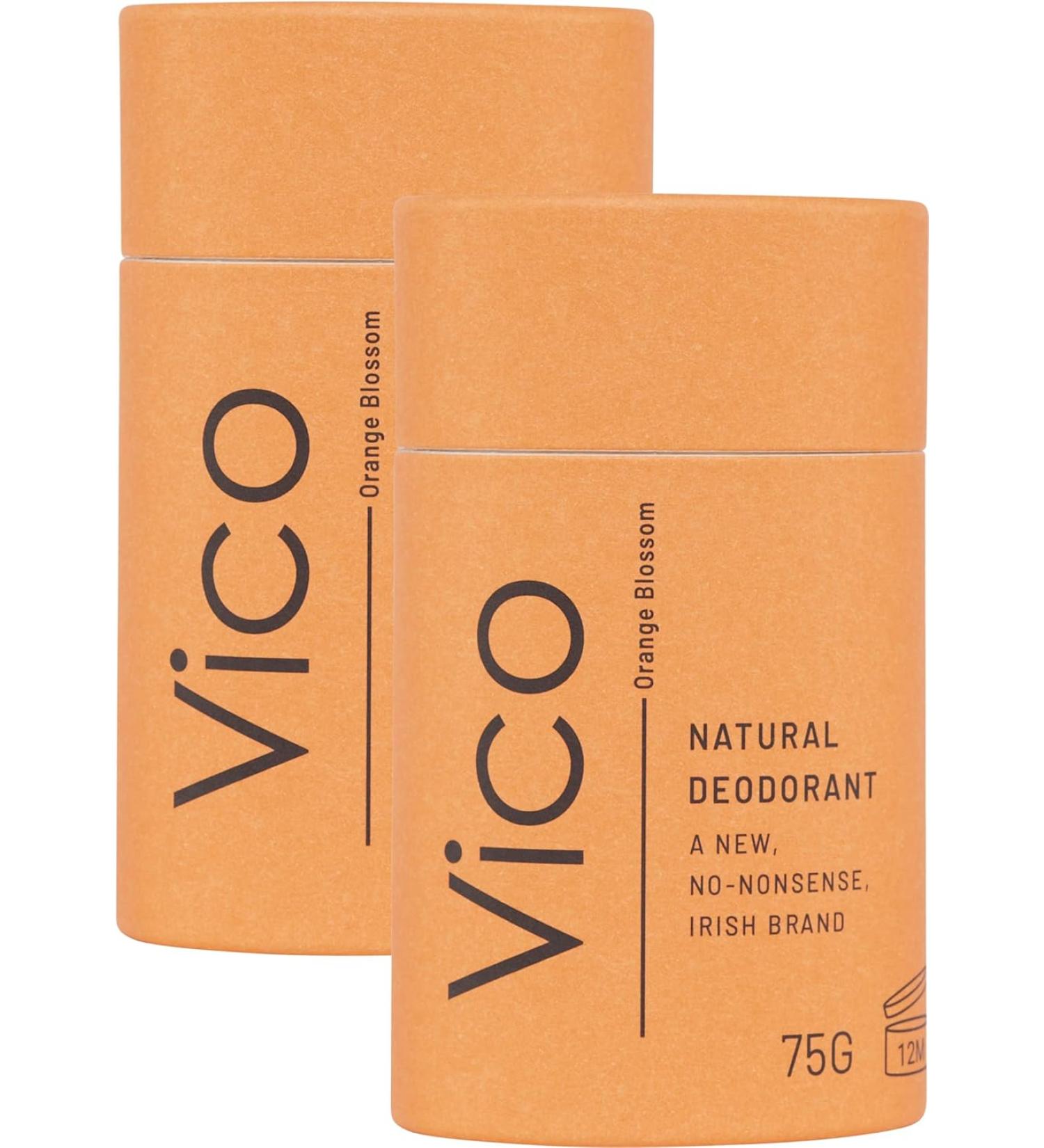 Vico Natural Plastic Free Deodorant Stick Effective Odor Protection - 2.65 Oz - Pack Of 2