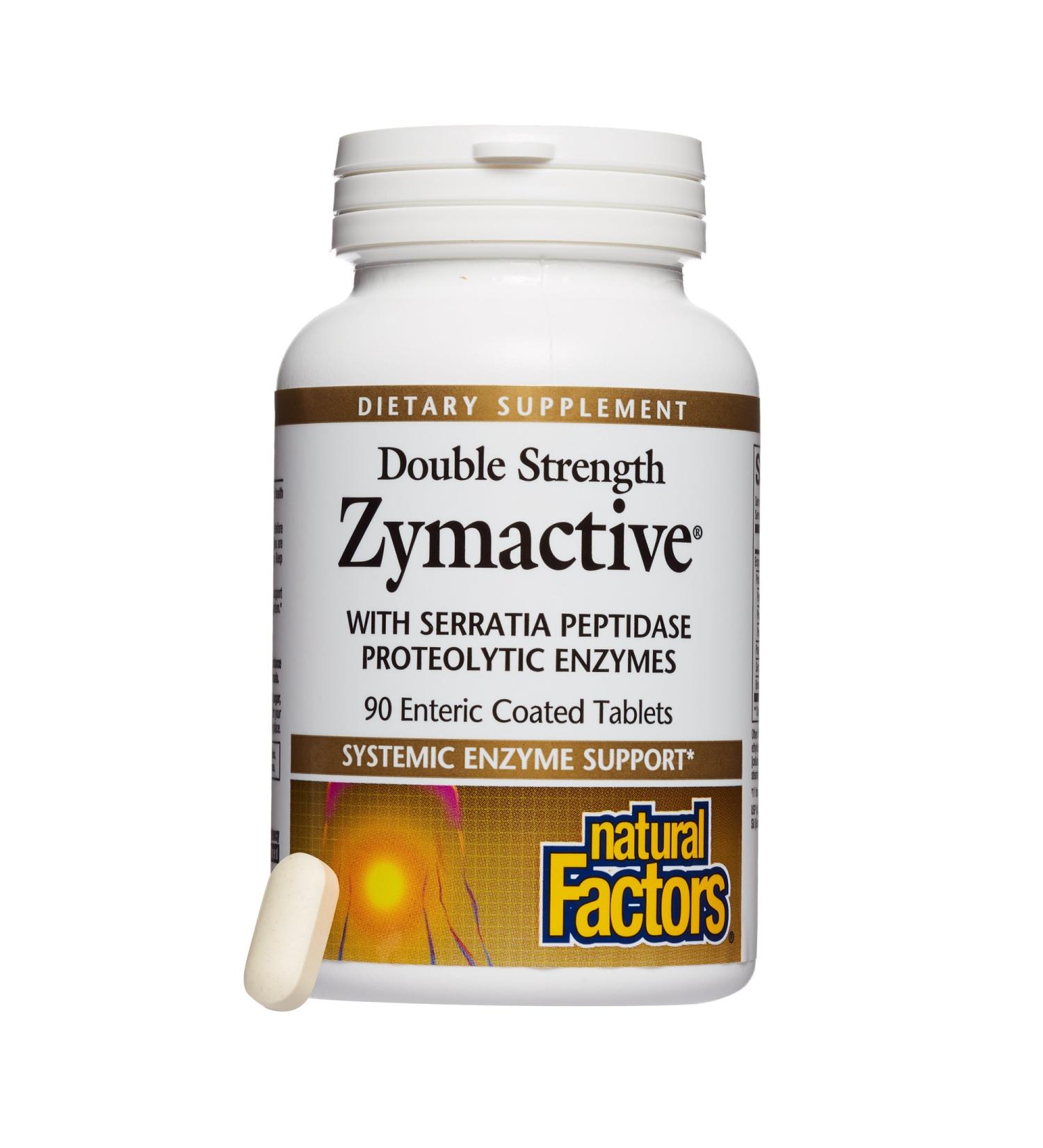 Natural Factors Zymactive Double Strength â€“ 90 Enteric Coated Tablets for Digestive Health - Buy Online on GoSupps.com