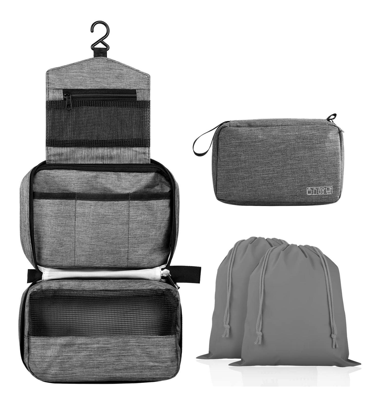 Januts Hanging Travel Toiletry Bag - Waterproof Makeup Organizer for Women & Men - Grey - Buy Online on GoSupps.com