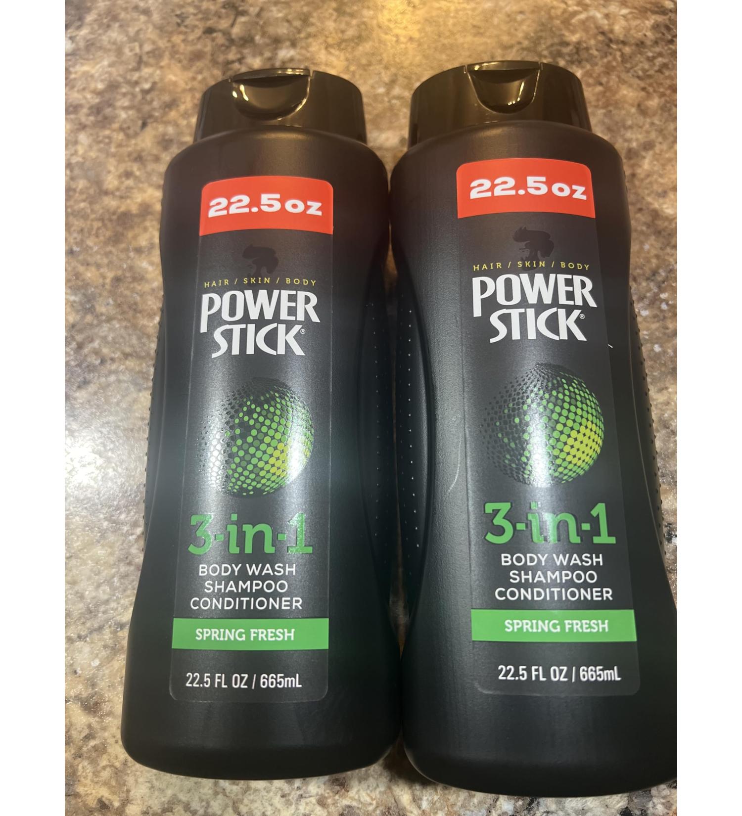 Power stick 3in1 body wash shampoo conditioner spring fresh 22.5fl (1 set)