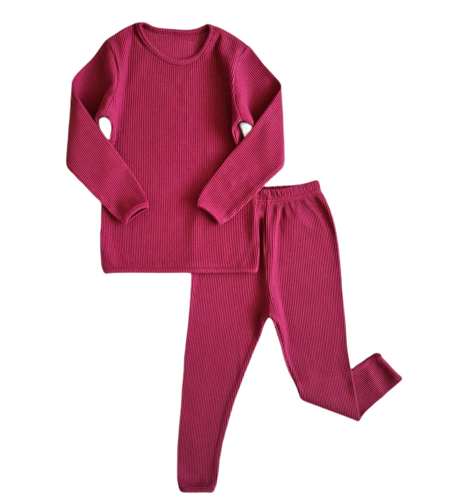 DreamBuy Ribbed Pyjama/Tracksuit/Loungewear | Unisex Boys & Girls 7-8 Years Claret Red - Buy Online on GoSupps.com