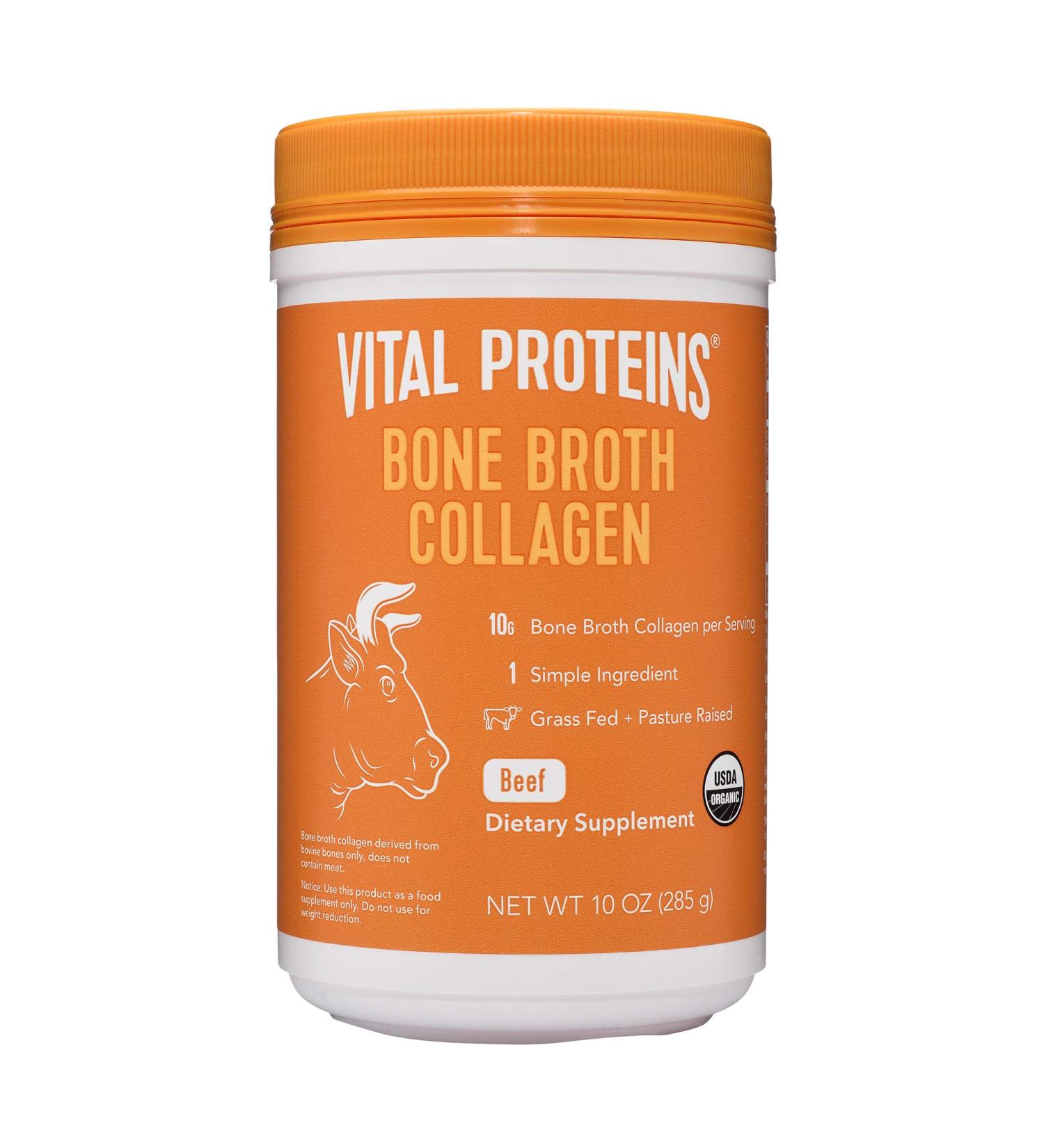 Vital Proteins Organic Beef Bone Broth Collagen - 10 OZ | USDA Certified - Buy Online on GoSupps.com