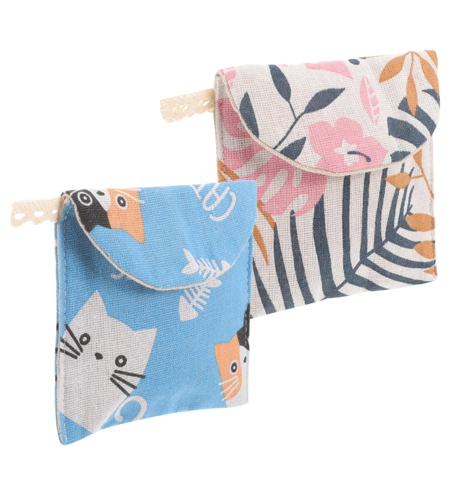 Lurrose Travel Organizer Bags - 2Pcs Napkin Storage Bag Menstrual Pad Pouches for Purse - First Period Kit Travel Bag for Women - Buy Online on GoSupps.com