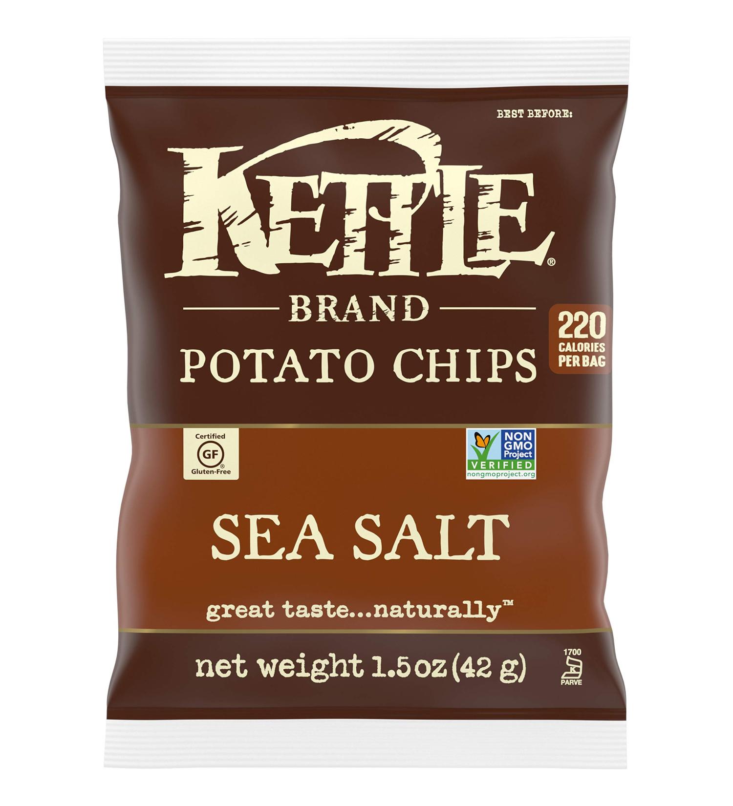 Kettle Brand Sea Salt Potato Chips Snack Bag - 1.5 Oz - Buy Online on GoSupps.com