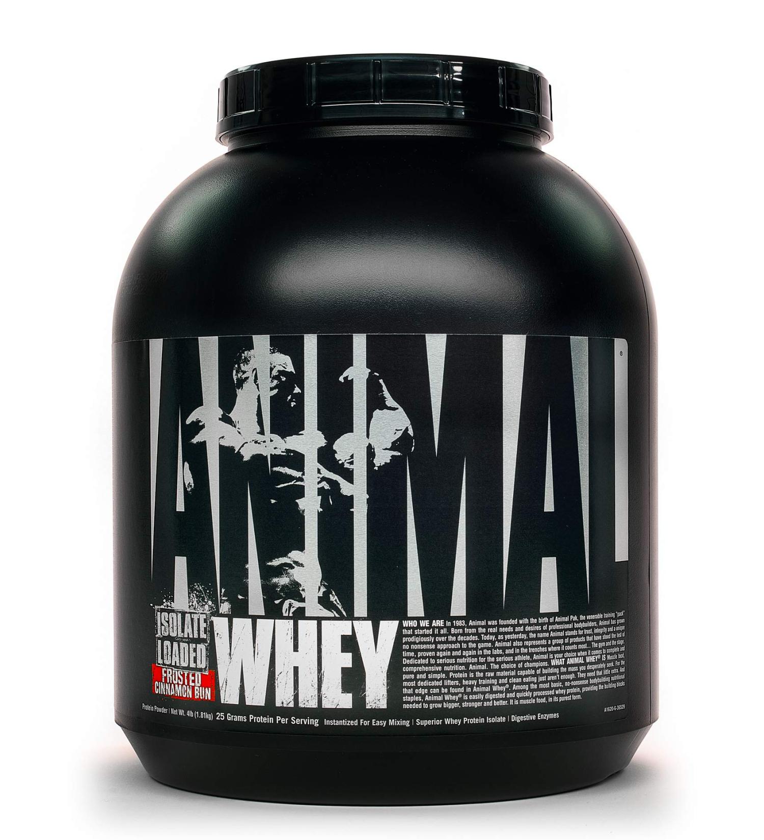 Animal Whey Isolate Protein Powder - Post-Workout Recovery, Low Sugar, Highly Digestible - Frosted Cinnamon Bun - 4lb - Buy Online on GoSupps.com