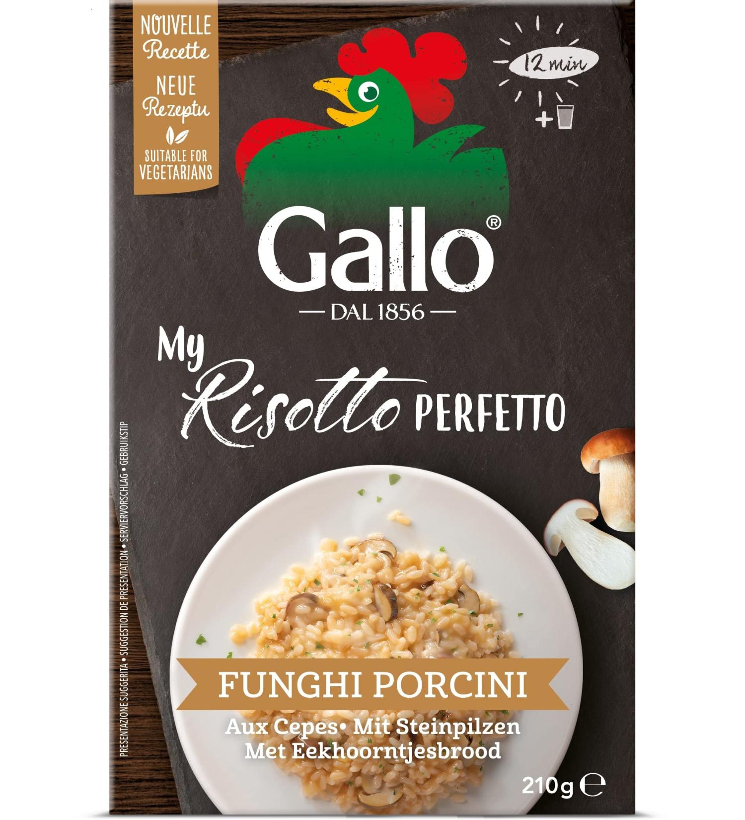 Riso Gallo Pronto Risotto with Porcini Mushrooms 210 g - Pack of 3 - Buy Online on GoSupps.com