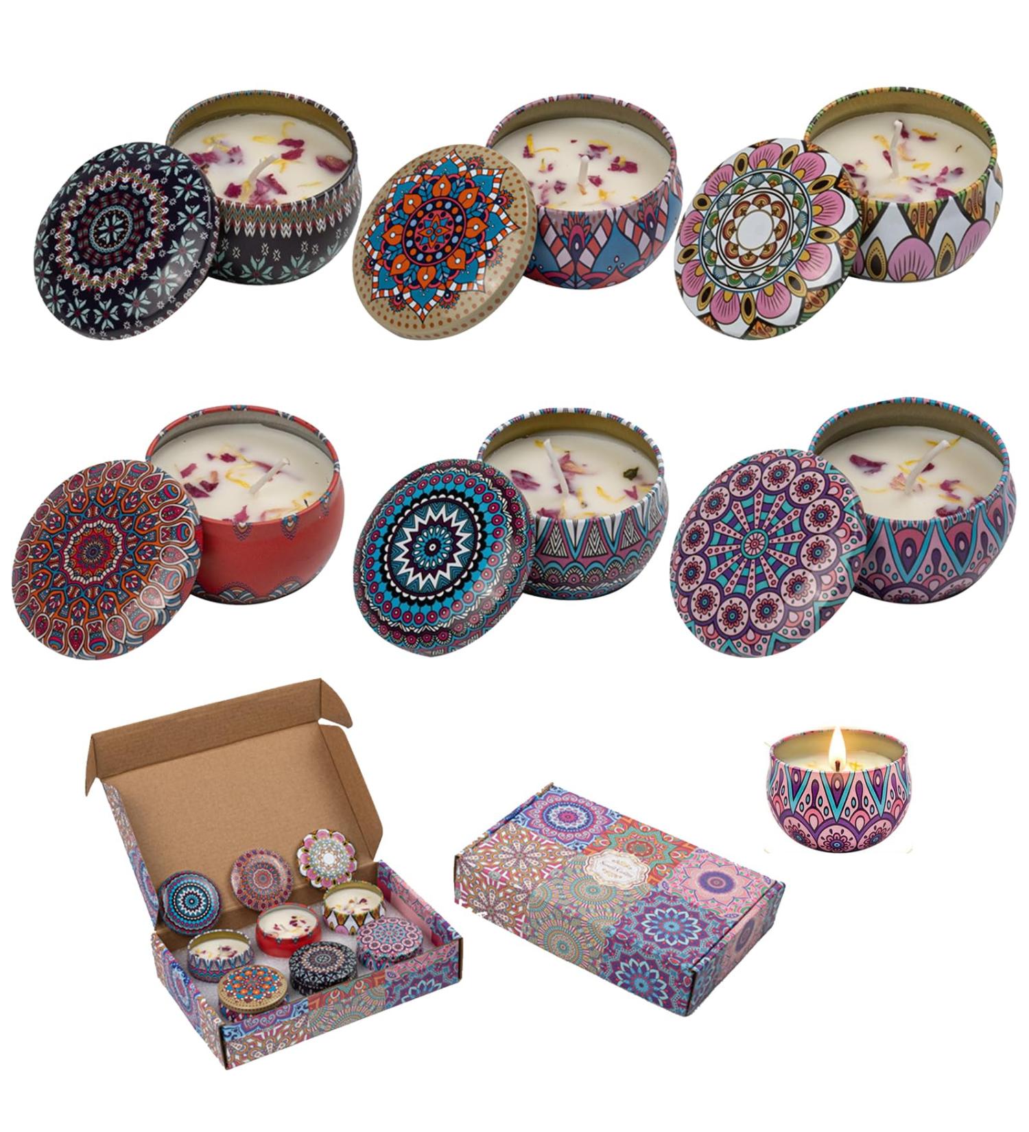 Fragrance Candles Gift Set for Women - 6 Soy Wax Aromatherapy Candles | Perfect for Birthday Yoga & Massage | Portable Travel Candle Set - Buy Online on GoSupps.com