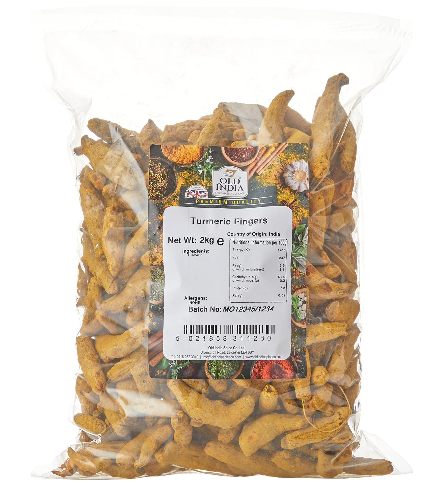 Old India Turmeric Fingers 2kg - Premium Quality Turmeric - 2 kg (Pack of 1) - Buy Online on GoSupps.com