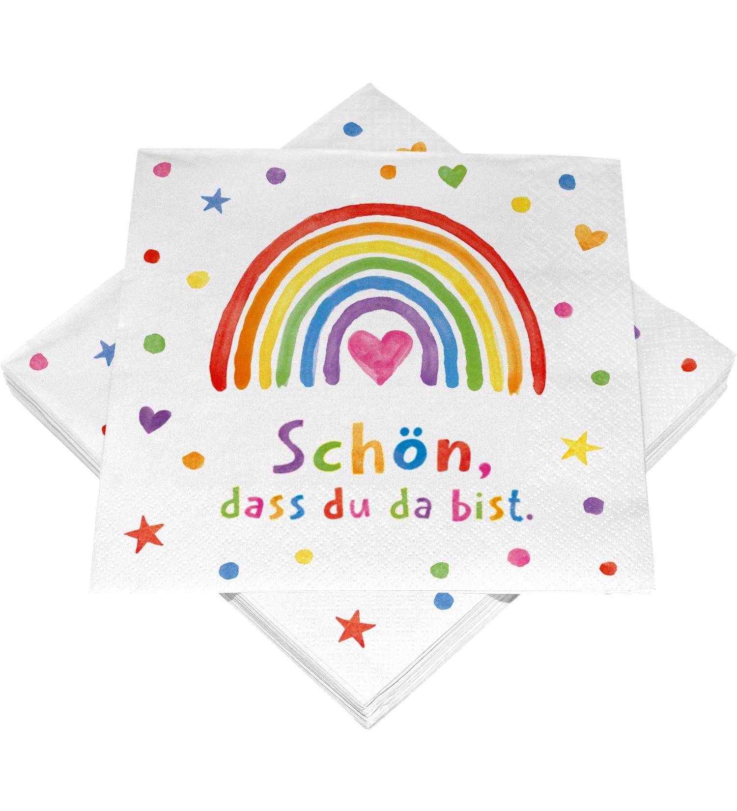 HEKU 100 napkins 3-layer 33x33cm rainbow I absorbent and practically packaged I wide selection i ideal for special occasions 33x33cm rainbow
