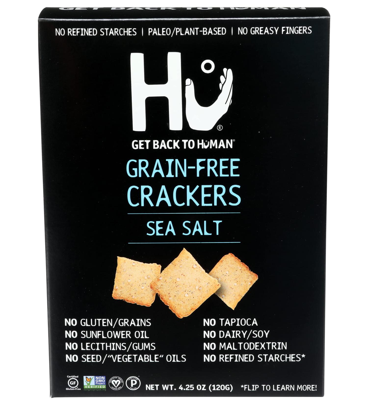 Hu Kitchen Sea Salt Crackers, 4.25 OZ 1