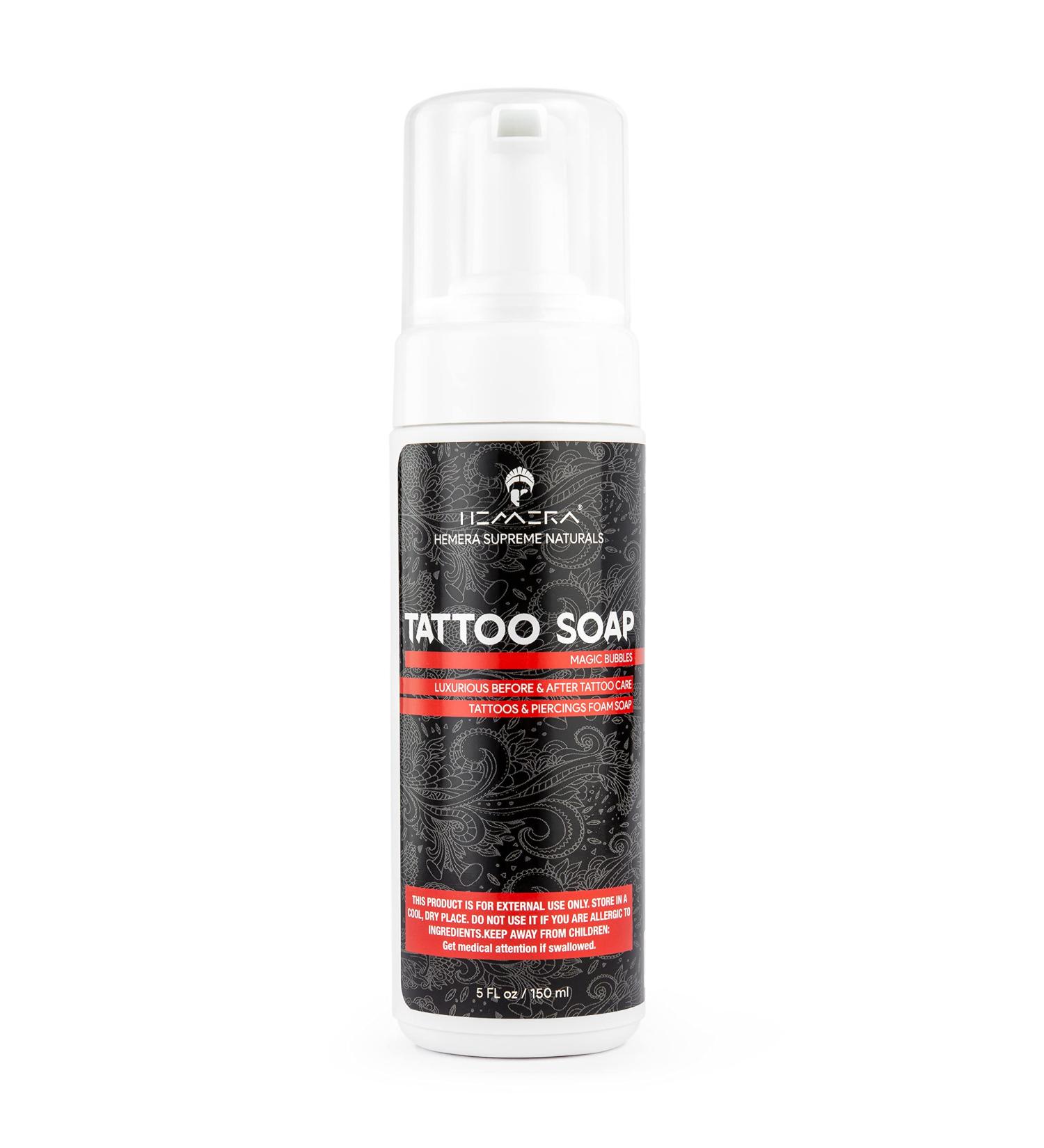 Hemera Tattoo Soap - Deep Cleansing Magic Foam for Tattoos | Tattoo Foam Prep Wash | 5 fl oz / 150 ml - Buy Online on GoSupps.com