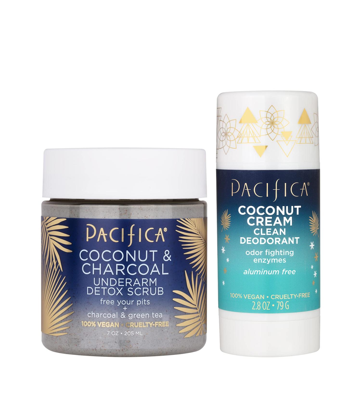 Pacifica Coconut & Charcoal Underarm Detox Scrub - Vegan, Cruelty-Free, Natural Deodorant for Sensitive Skin (2 Count) - Buy Online on GoSupps.com