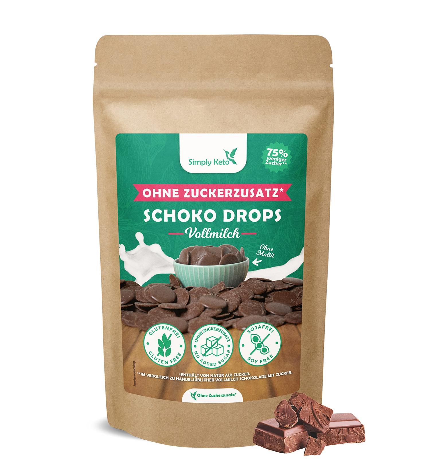 Simply Keto Lower Carb Chocolate Drops 200g | Sugar-Free Full Milk Snack | Ideal for Keto & Low-Carb Diets - Buy Online on GoSupps.com