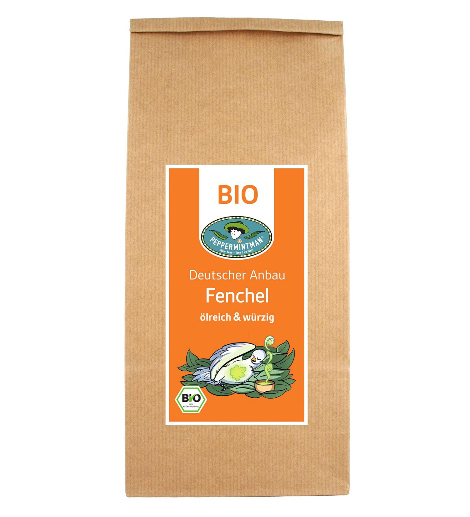  PEPPERMINTMAN Organic Fennel Seeds 250g P p rmintman German Grown Superior Quality - Buy Online on GoSupps.com