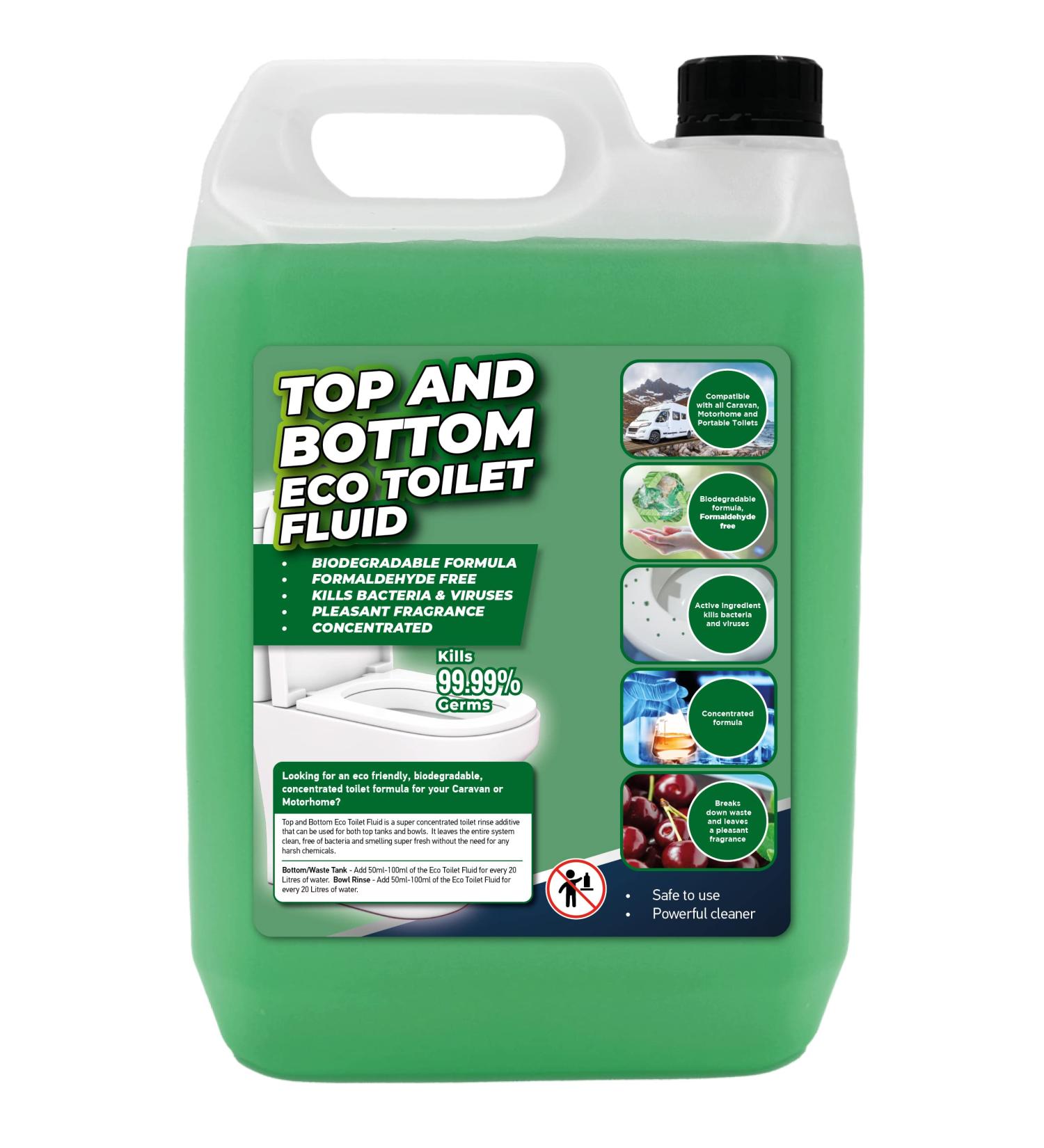 Flow 5 Litre Top + Bottom Chemical Toilet Cleaner & Rinse Fluid | Caravan Motorhome Portable Toilet | Eco-Friendly Formaldehyde Free (1 Pack) 5 l (Pack of 1) - Buy Online on GoSupps.com