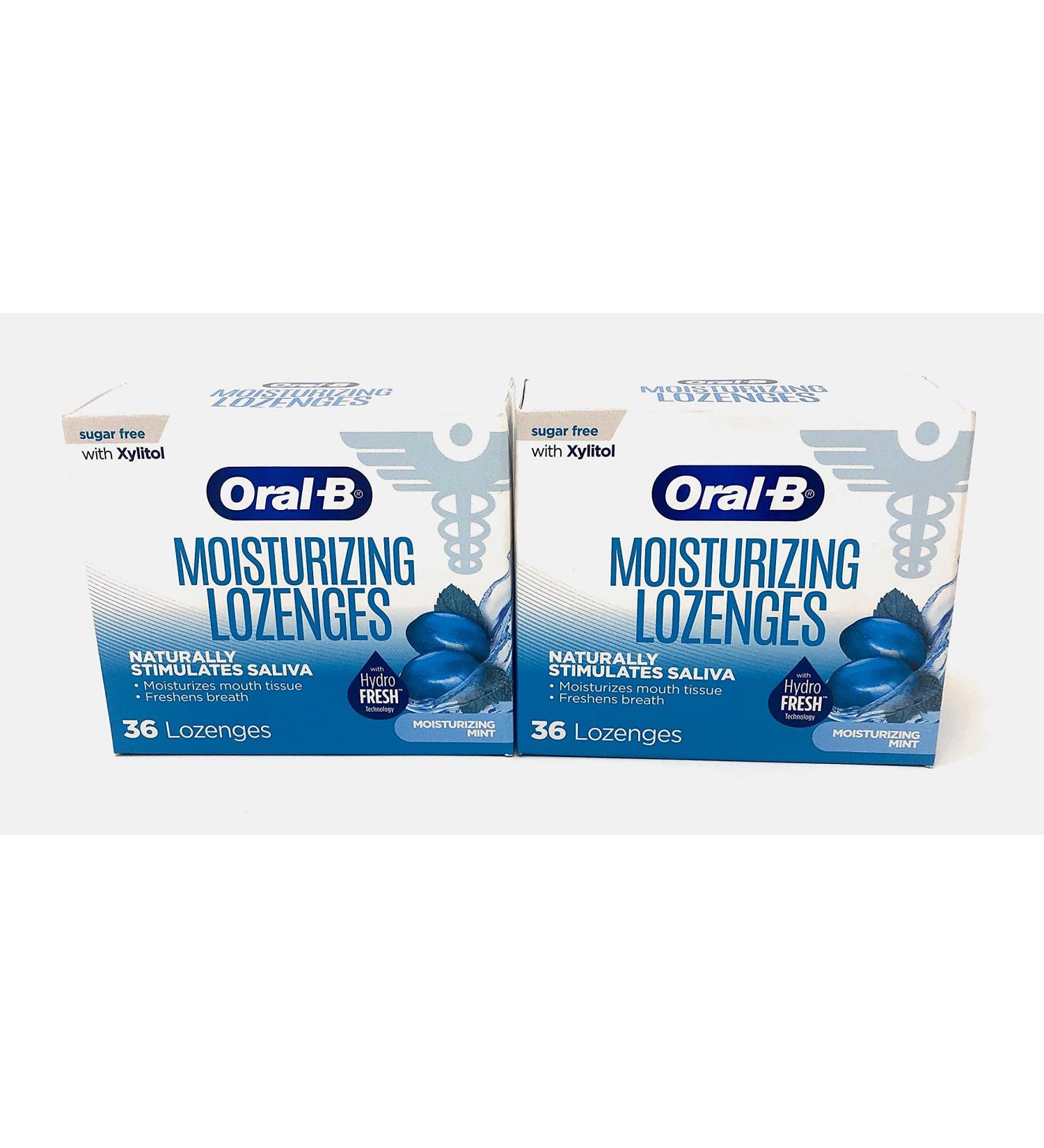 Oral-B Moisturizing Mint Lozenges for Dry Mouth - 36 Count (Pack of 2) - Buy Online on GoSupps.com