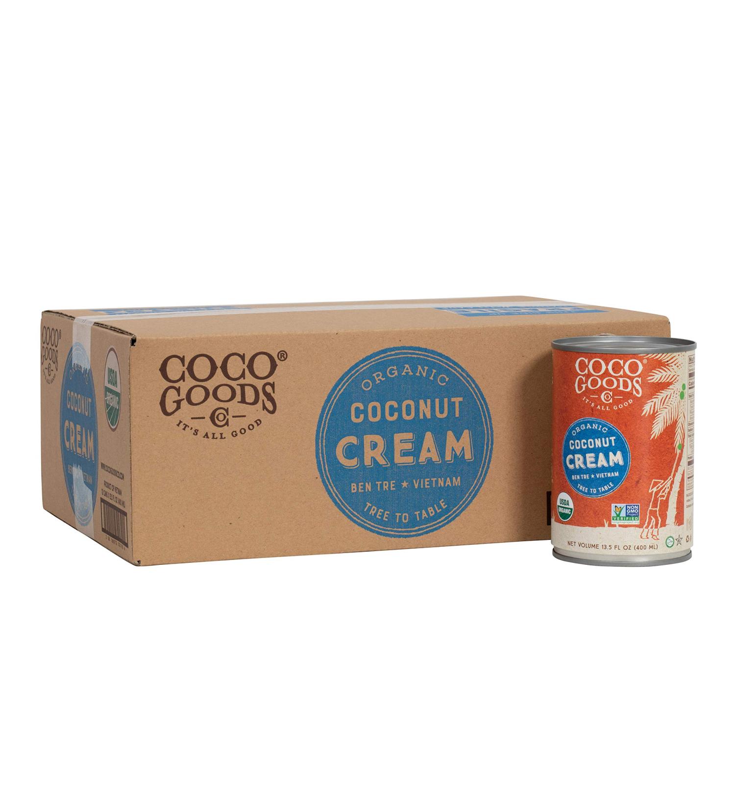 CocoGoods Co Organic Coconut Cream 13.5 fl. oz - Gluten-Free, Non-GMO, Vegan, Dairy-Free - 12 Pack - Buy Online on GoSupps.com