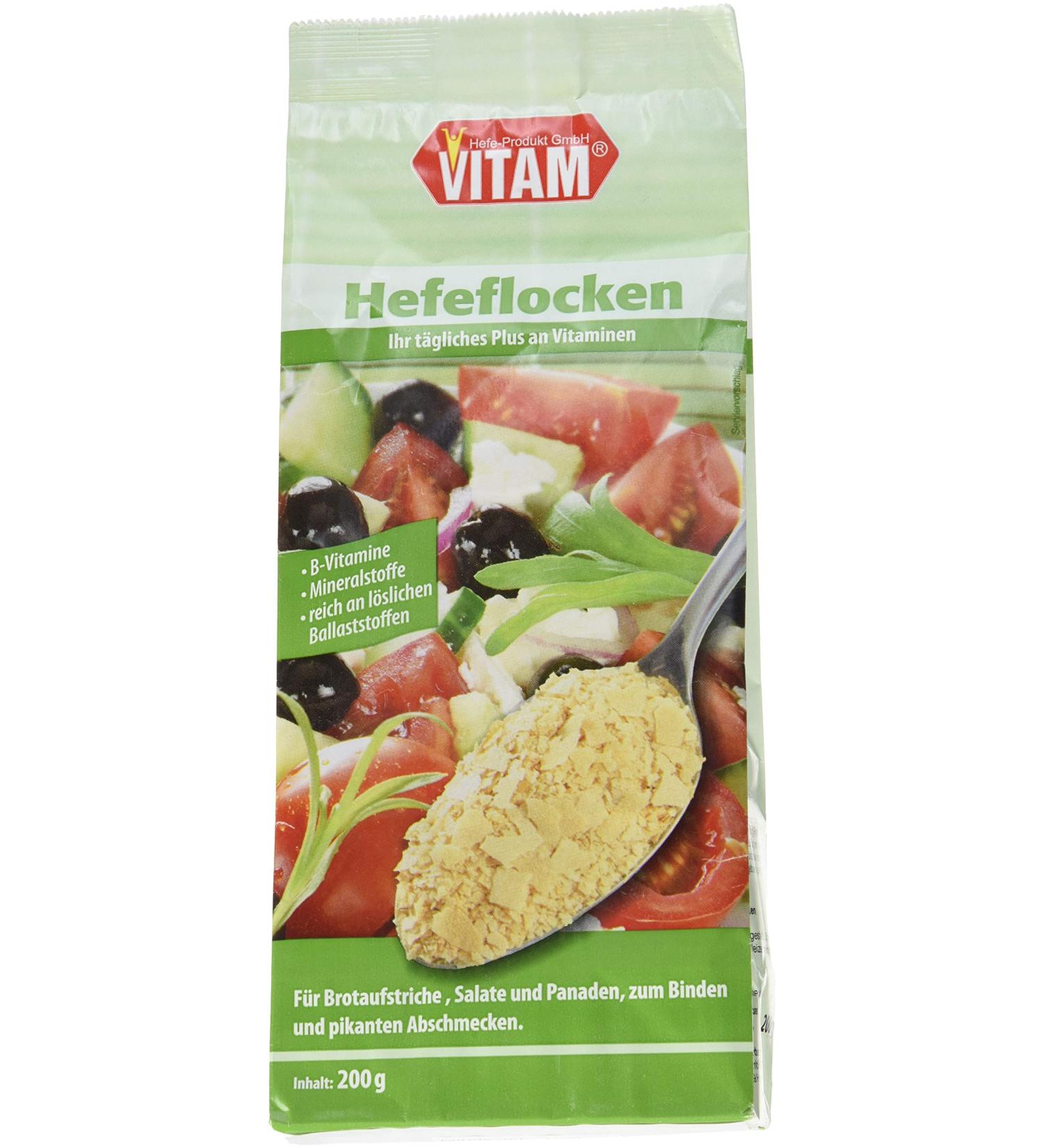 VITAM Yeast Flakes Salt-Free - Pack of 3 (3 x 200g) | Nutritious Vegan Seasoning for Cooking & Baking | International Shipping Available - Buy Online on GoSupps.com