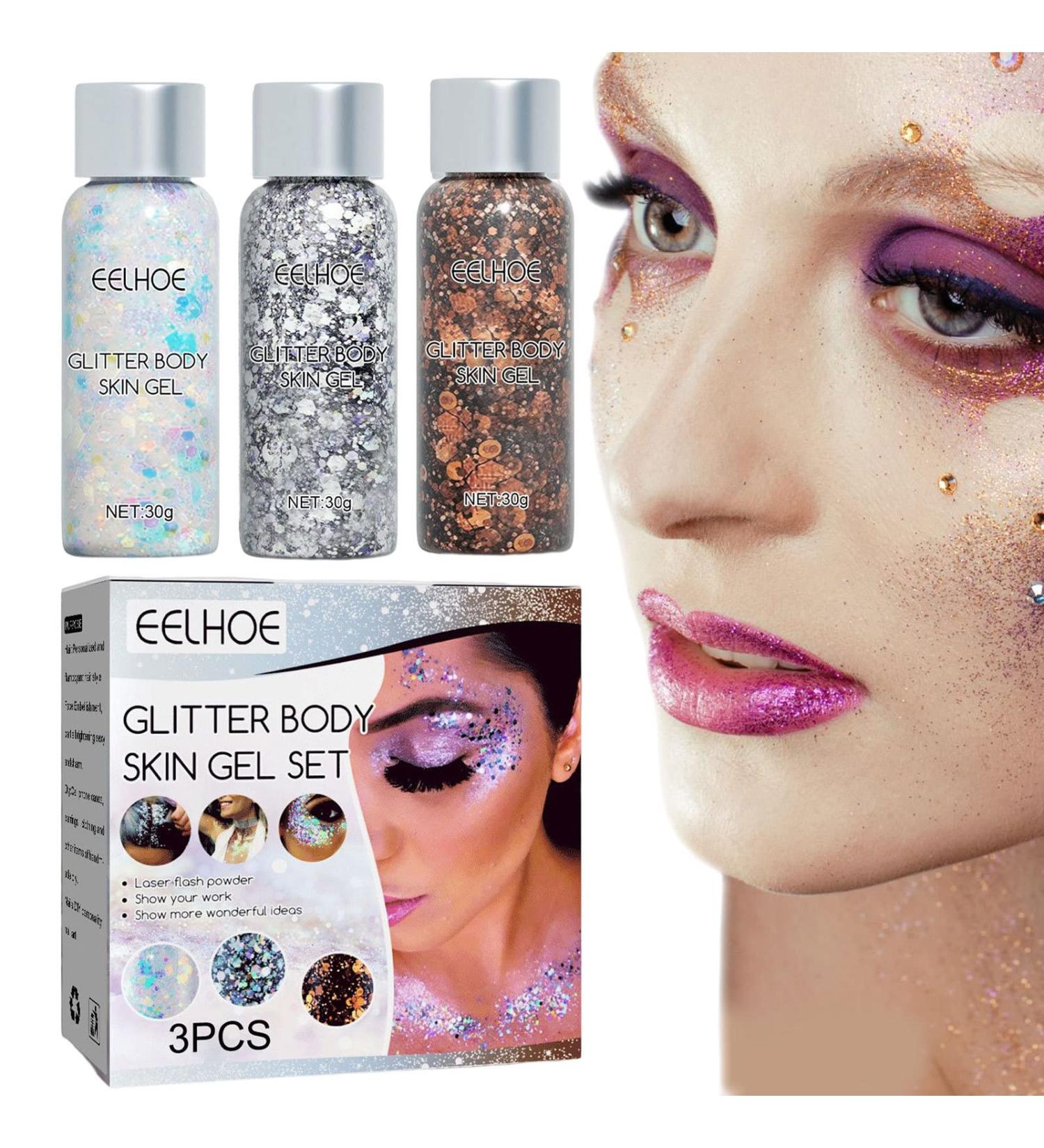 5 Pcs Cosmetic Chunky Holographic s with 5 Colors - Sequin Gel Makeup Shimmering Eye Shadow for Cheekbones Eyelids Collarbones Hair Lips Nails Canian - Buy Online on GoSupps.com