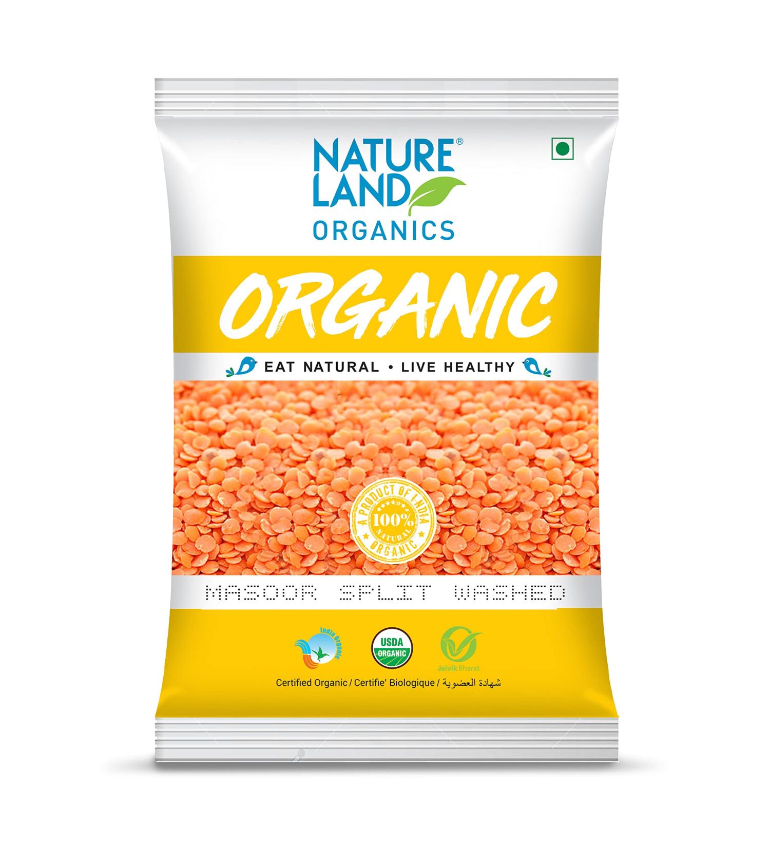 Organic Red Lentils Nature Land Masoor Dal