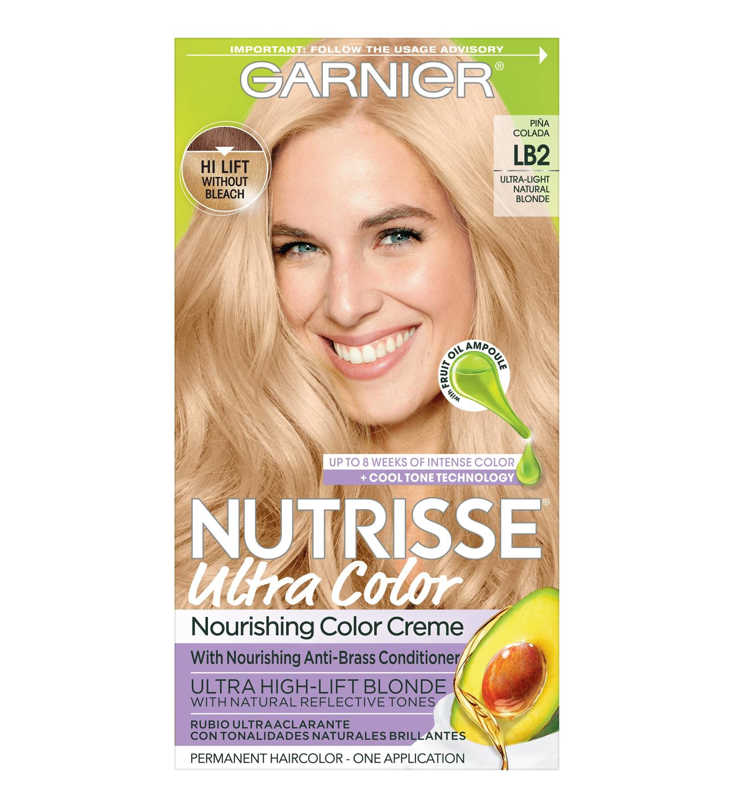 Garnier Nutrisse Ultra Color LB2 Ultra Light Natural Blonde Hair Dye - Pina Colada | 1 Count - Buy Online on GoSupps.com