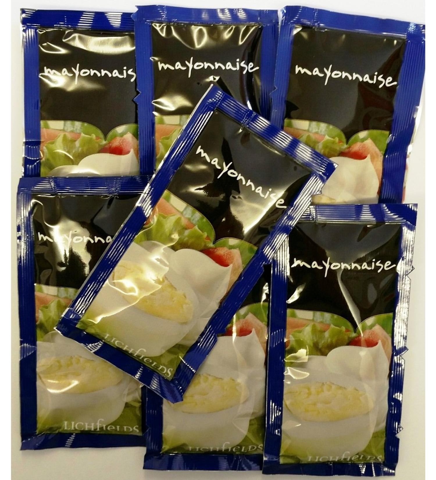 Lichfields Pack of 6 sachets of tomato ketchup sauce and 6 sachets of mayonnaise