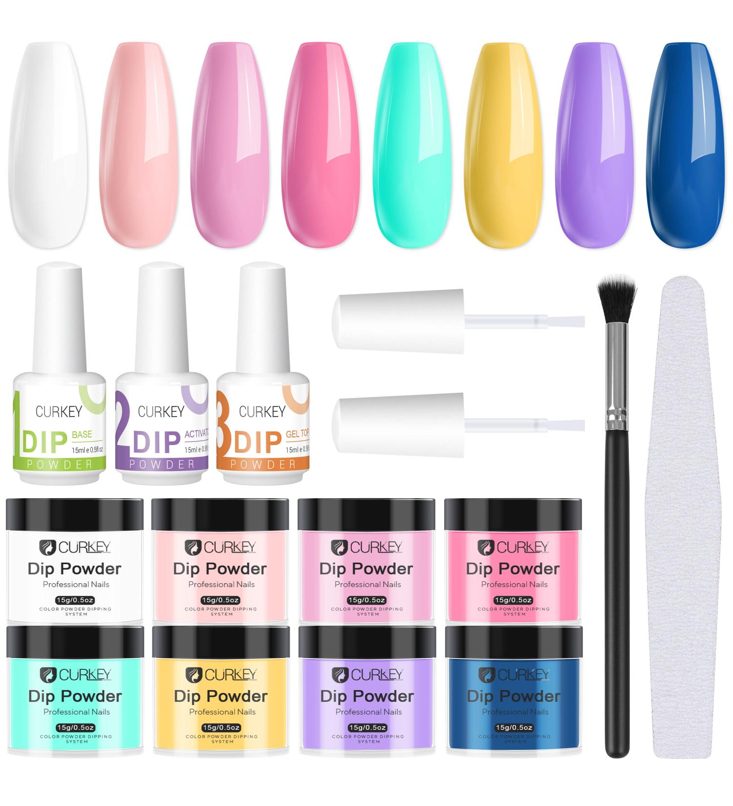 CURKEY Nail Dip Powder Kit - 8 Vibrant Colors Starter Set for DIY French Nail Art at Home - Buy Online on GoSupps.com
