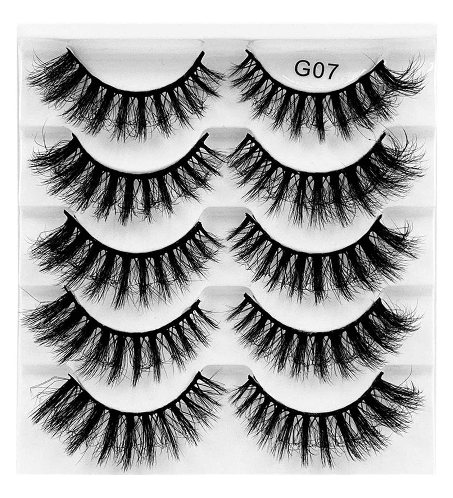 KANGQL Faux Mink Eyelashes 5 Pairs Fluffy-Lashes 8d Mink Lashes Long Thick Natural False Eyelashes Makeup Mink Eyelashes Dramatic Fake Lashes 07 - Buy Online on GoSupps.com